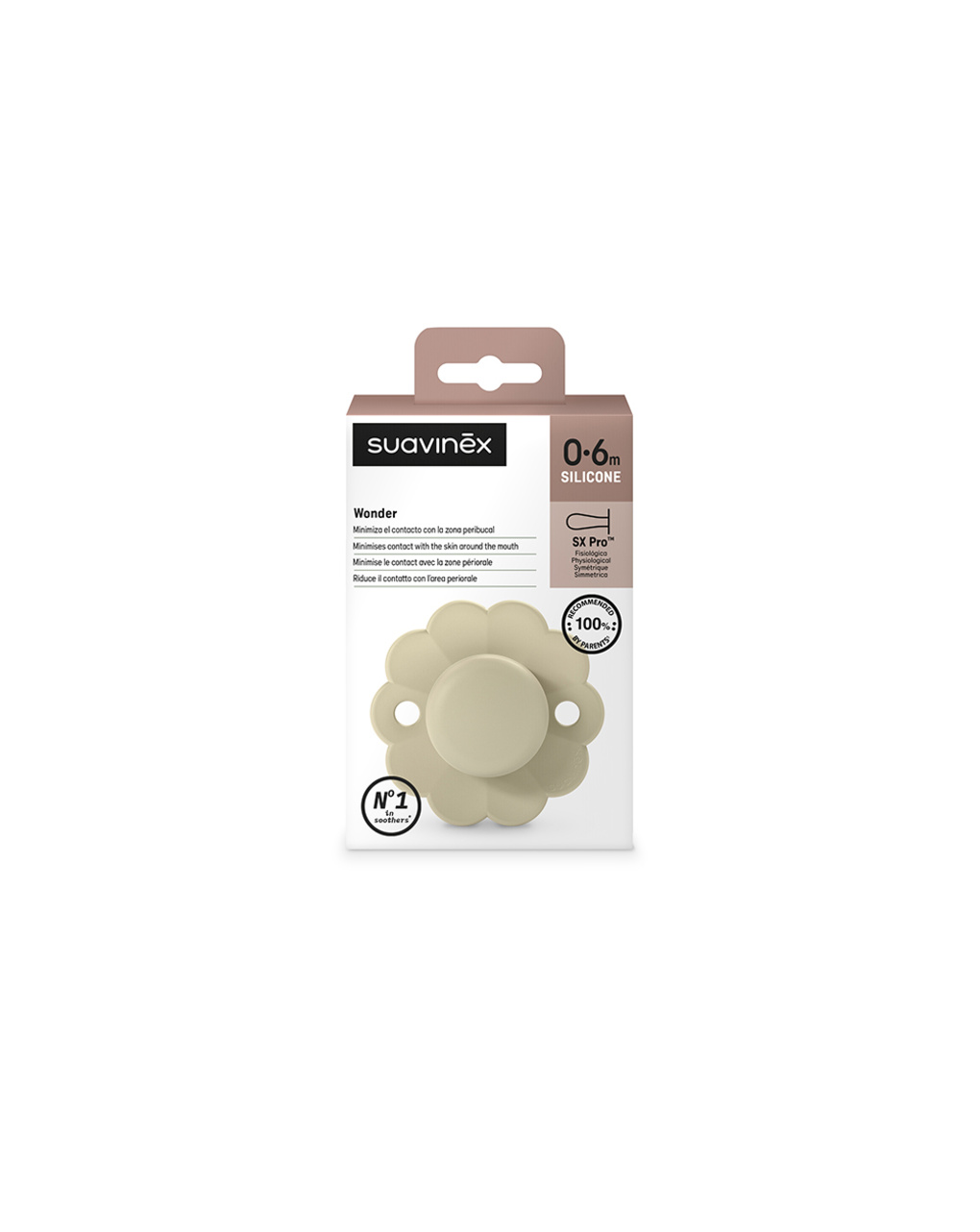 Succhietto wonder silicone 0/6m sxpro champagne - suavinex