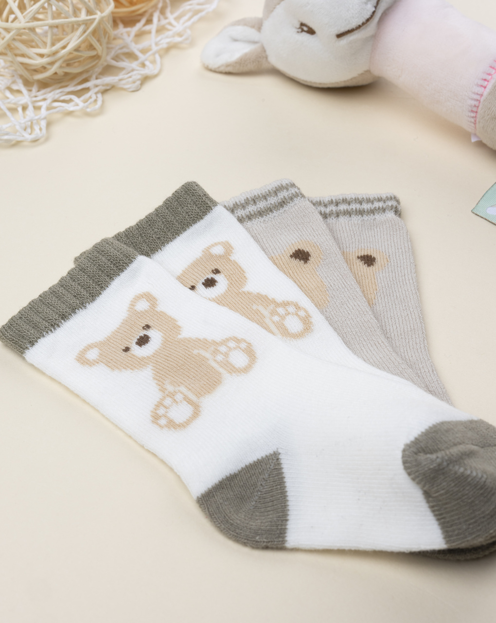 Pack 2 calze caldo cotone bimbo orsetti