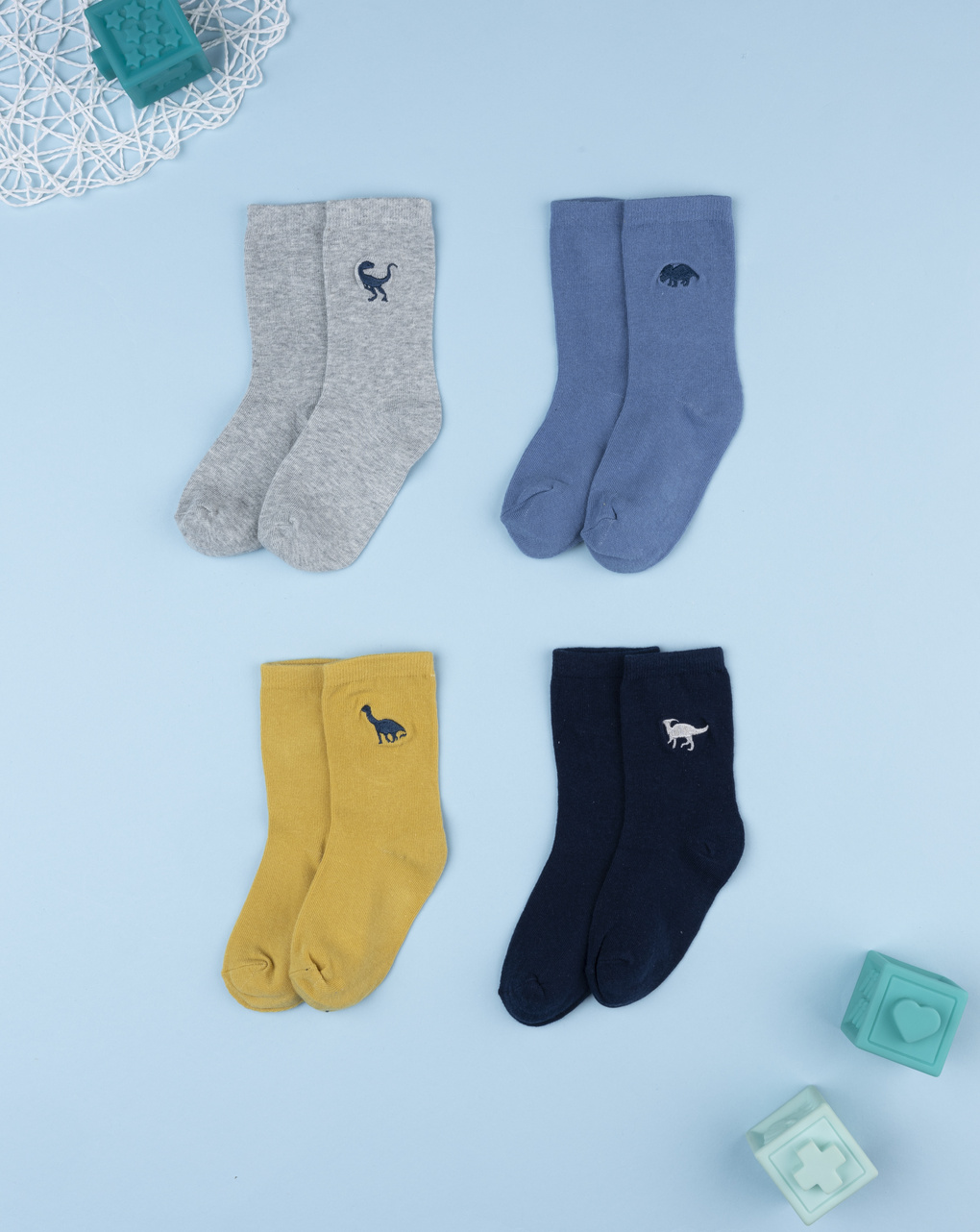 Pack 4 gambaletti bambino dinosauri