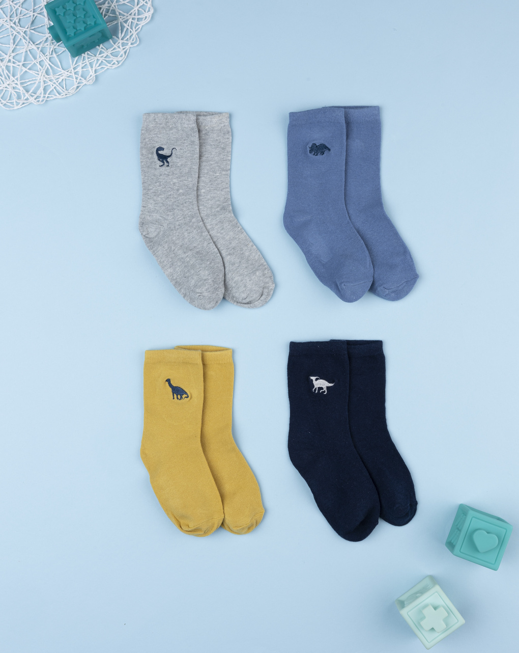 Pack 4 gambaletti bambino dinosauri