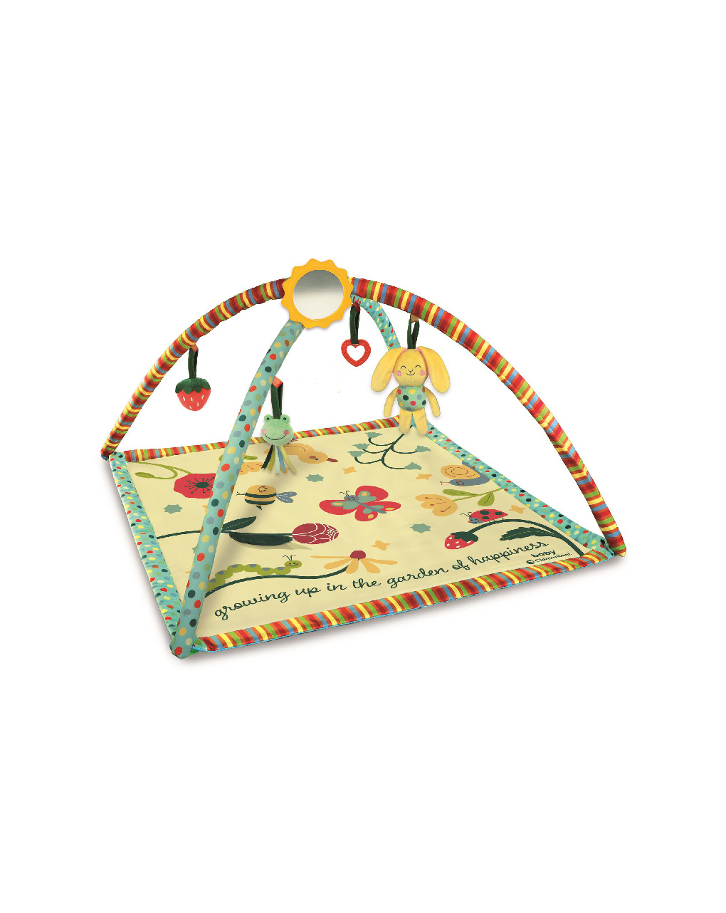 Palestrina happy garden - tappeto morbido e play gym 82x82 cm  -0m+ - clementoni