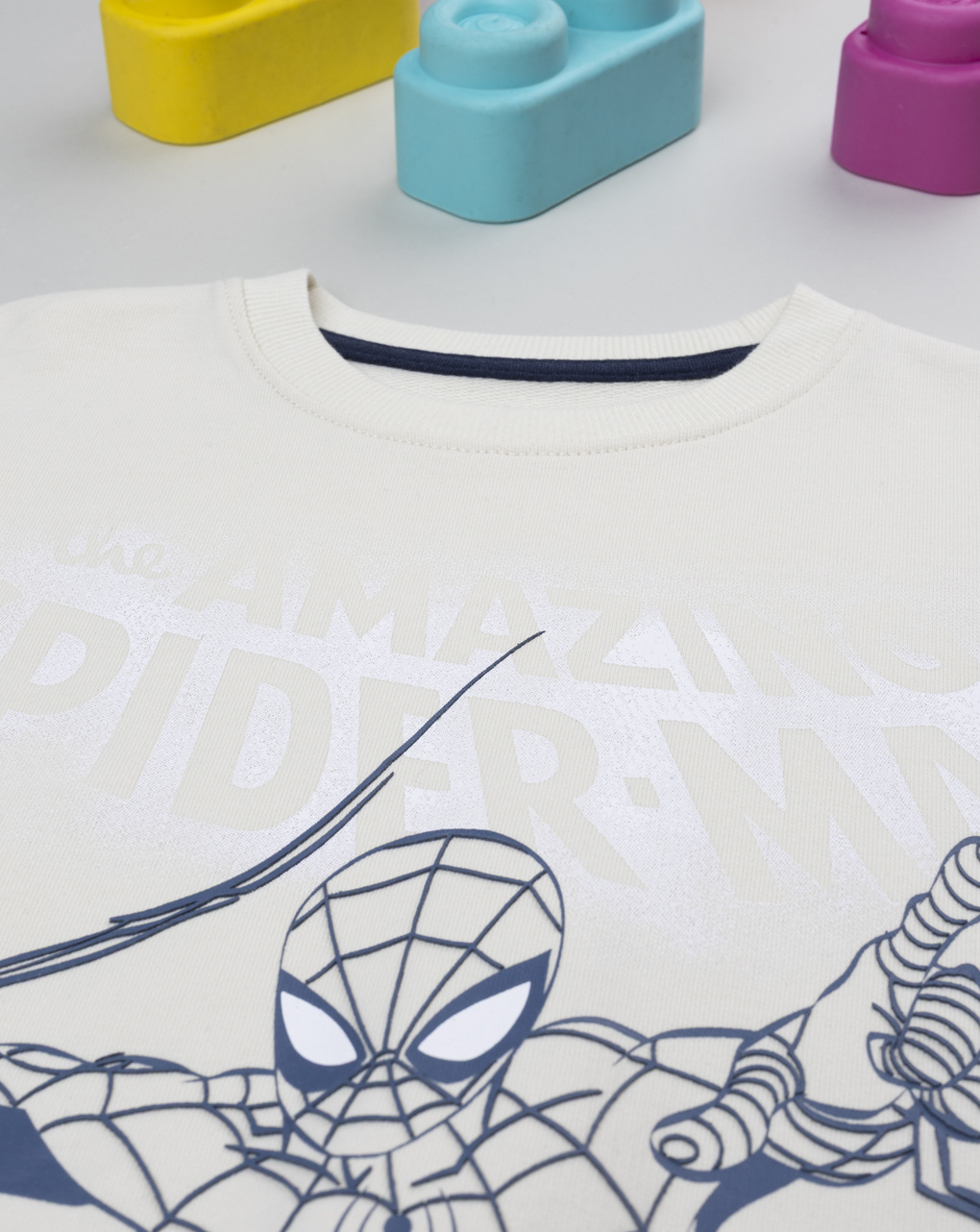 Jogger bambino beige/blu spiderman