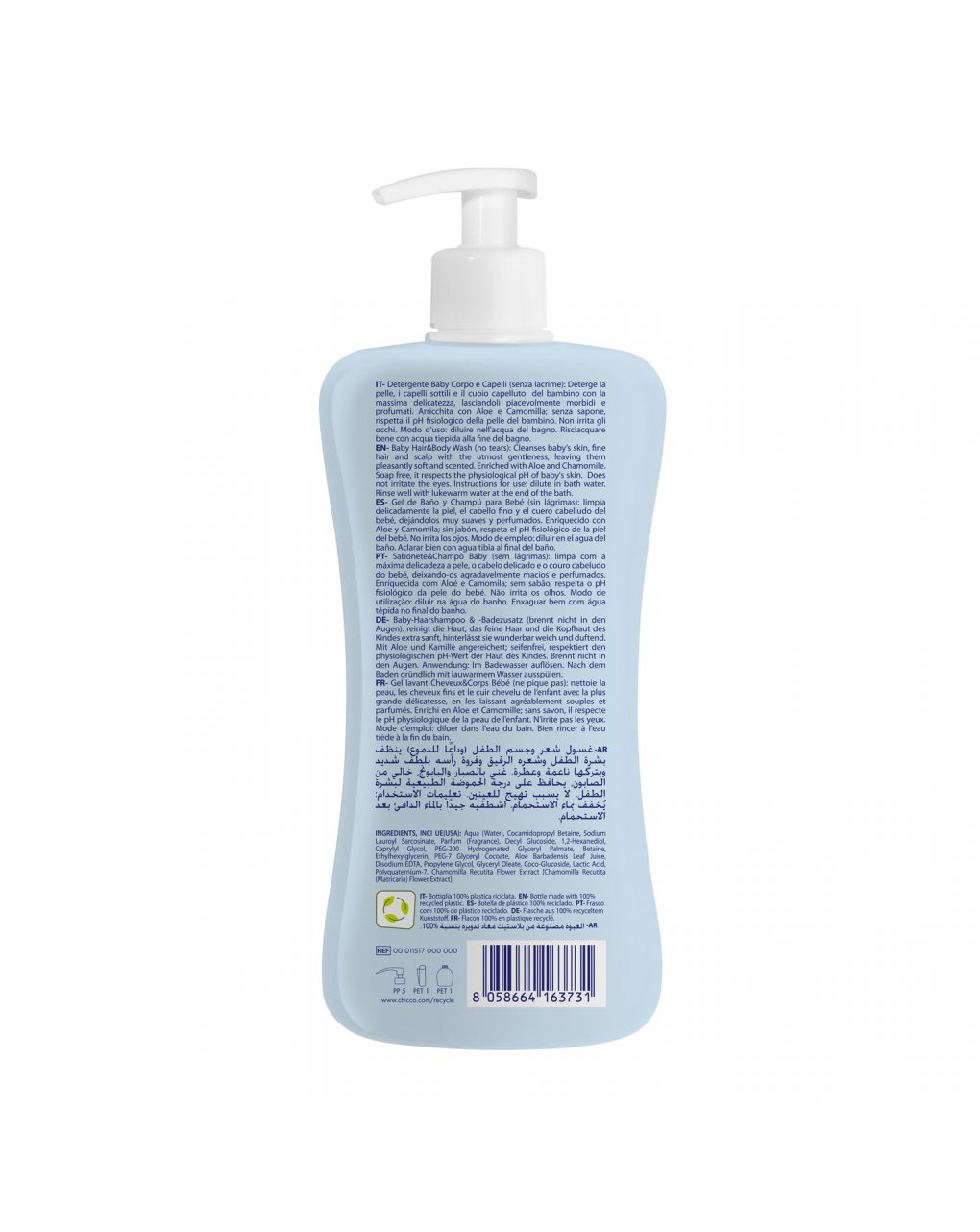 Baby detergente corpo&capelli natural sensation 500 ml - chicco