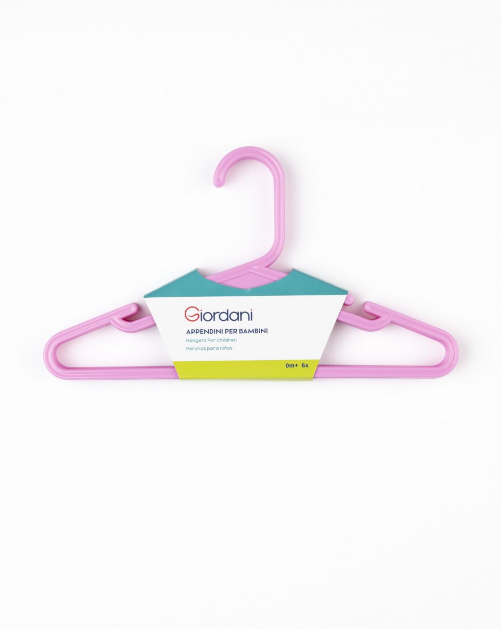 Appendiabiti per bambini in plastica rosa 6 pezzi - giordani
