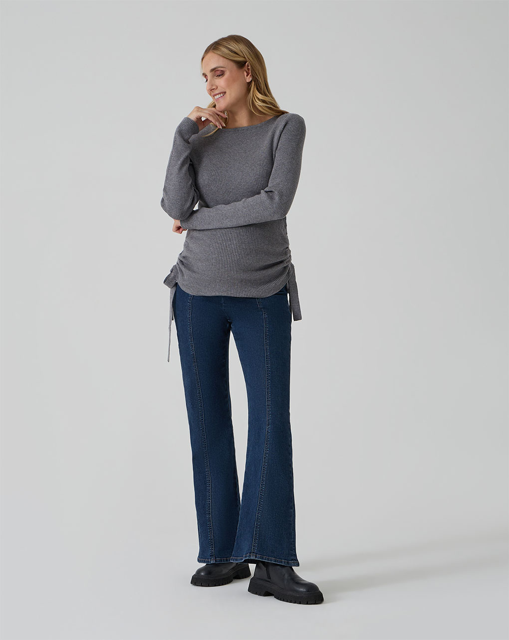 Pantalone premaman denim zampa