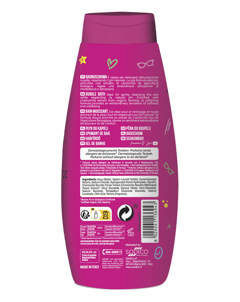 Bagnoschiuma barbie 300 ml - naturaverde