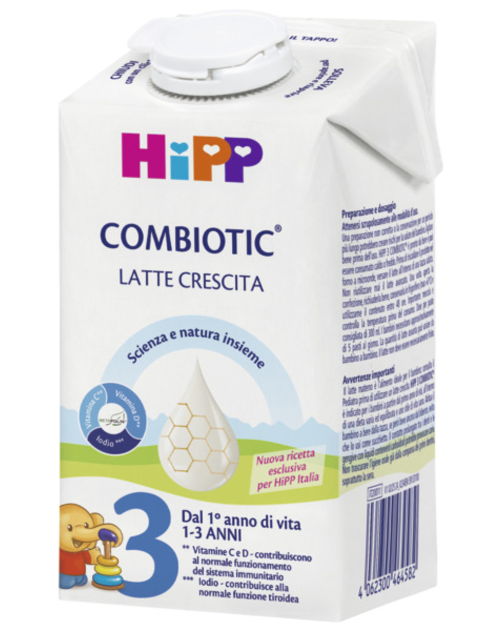 Latte crescita liquido combiotic®   3 - 500 ml hipp