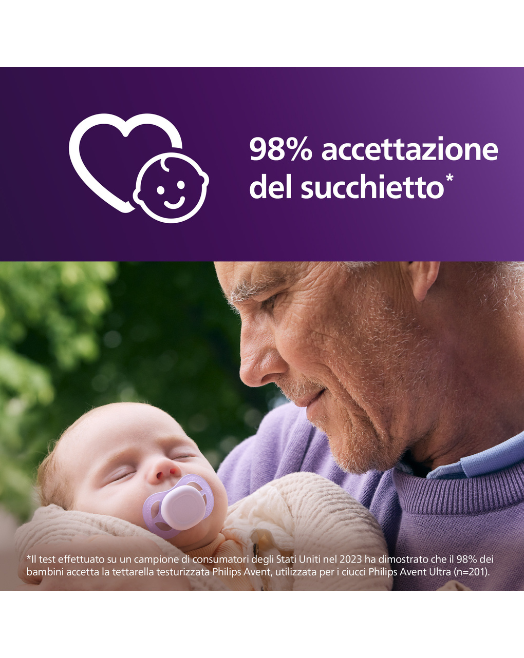 Succhietti ultra start 0-2m day pastello giallo e viola, a base vegetale - set da 2 ciucci - philips avent