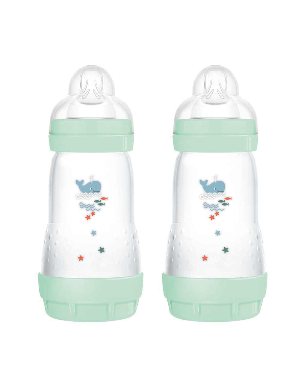 Biberon easy start 260ml bio-circolare conf. doppia verde - mam