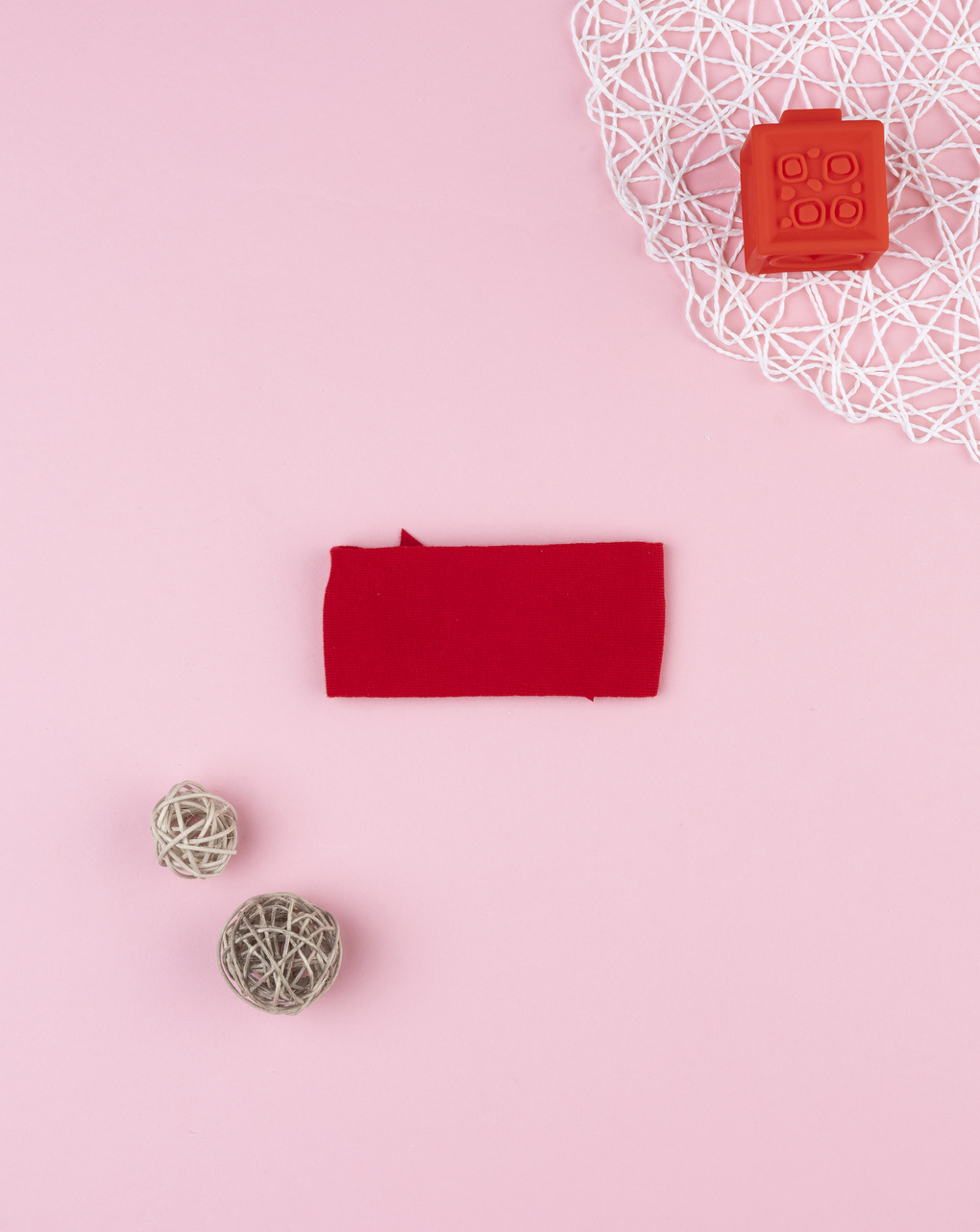 Fascia capelli neonata rossa con fiocco