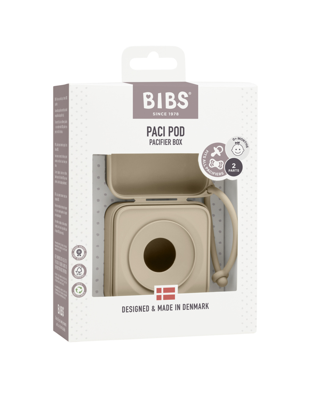 Scatola porta ciuccio vaniglia - bibs