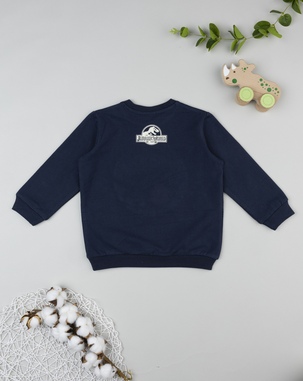 Felpa blu bambino dinosauri