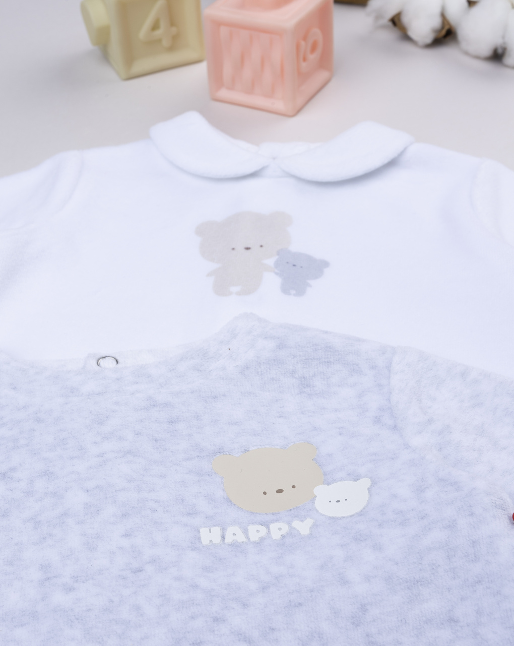Pack 2 completi neonato bianco/grigio