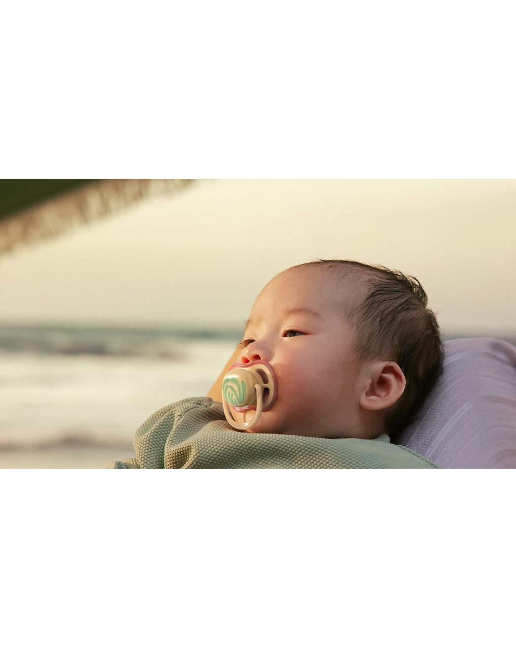 Succhietti ultra air 0-6m  pastello giallo e arancione con foglie, a base vegetale - set da 2 ciucci - philips avent