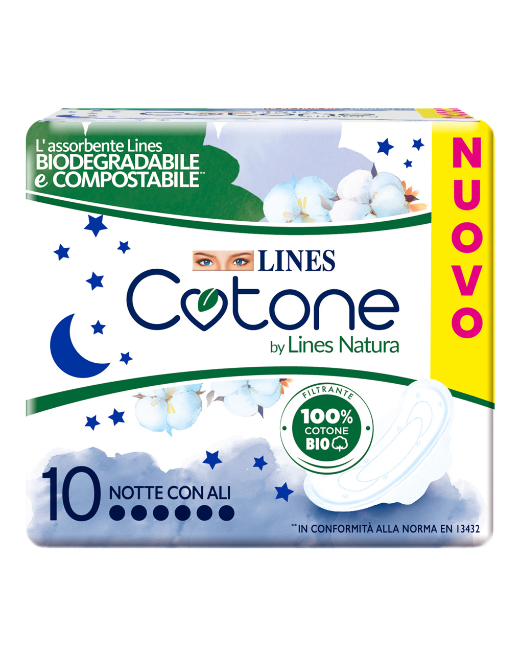 Assorbenti cotone by lines natura notte x10 - lines