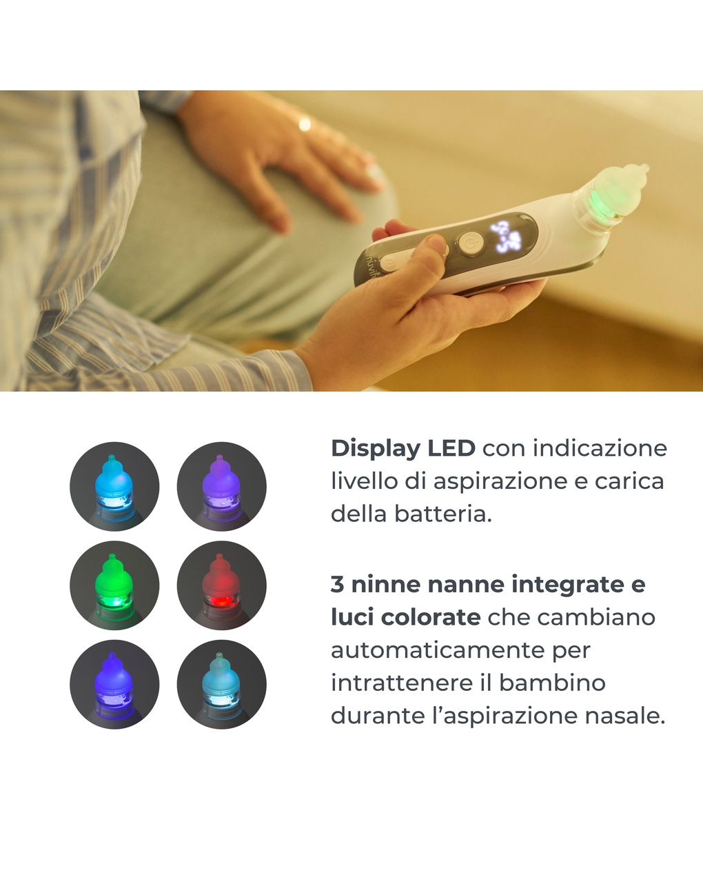 Aspiratore nasale elettrico con batteria ricaricabile 2150 - nuvita