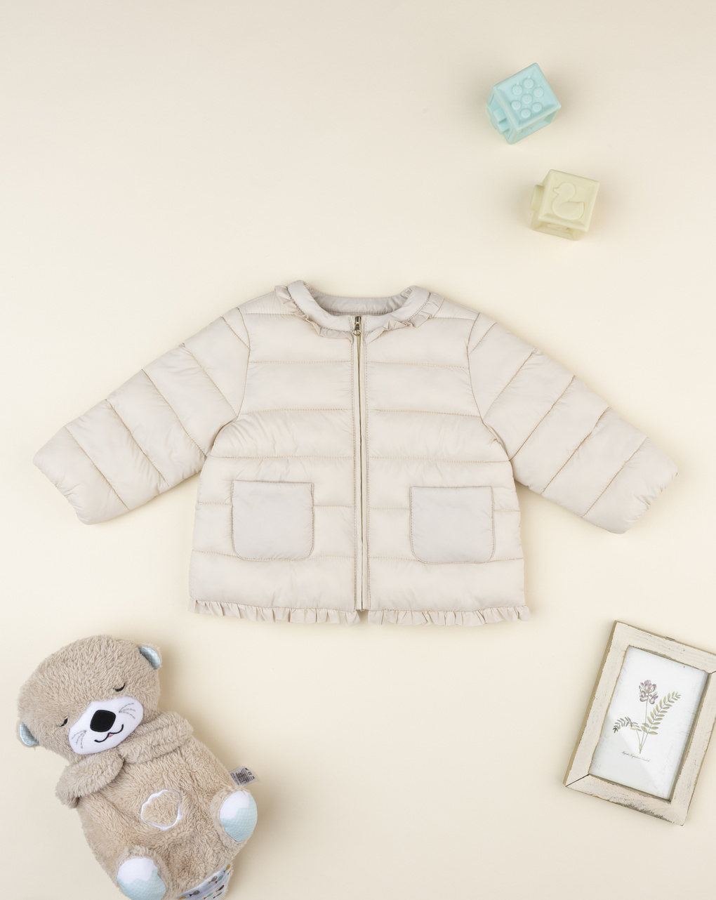 Giacca trapuntata bimba beige