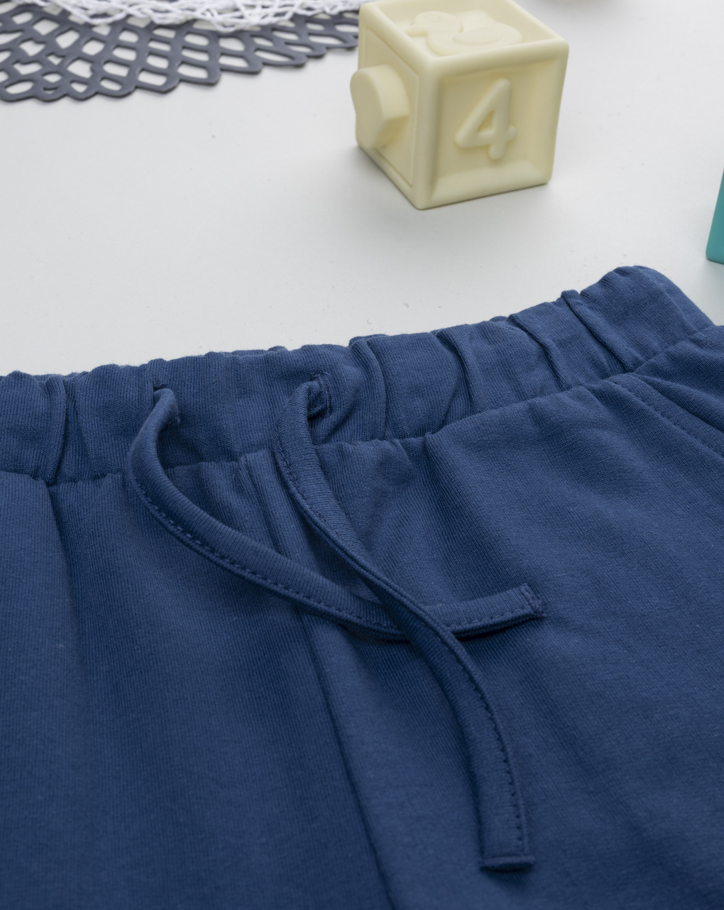 Pantalone bambina blu cuore strass