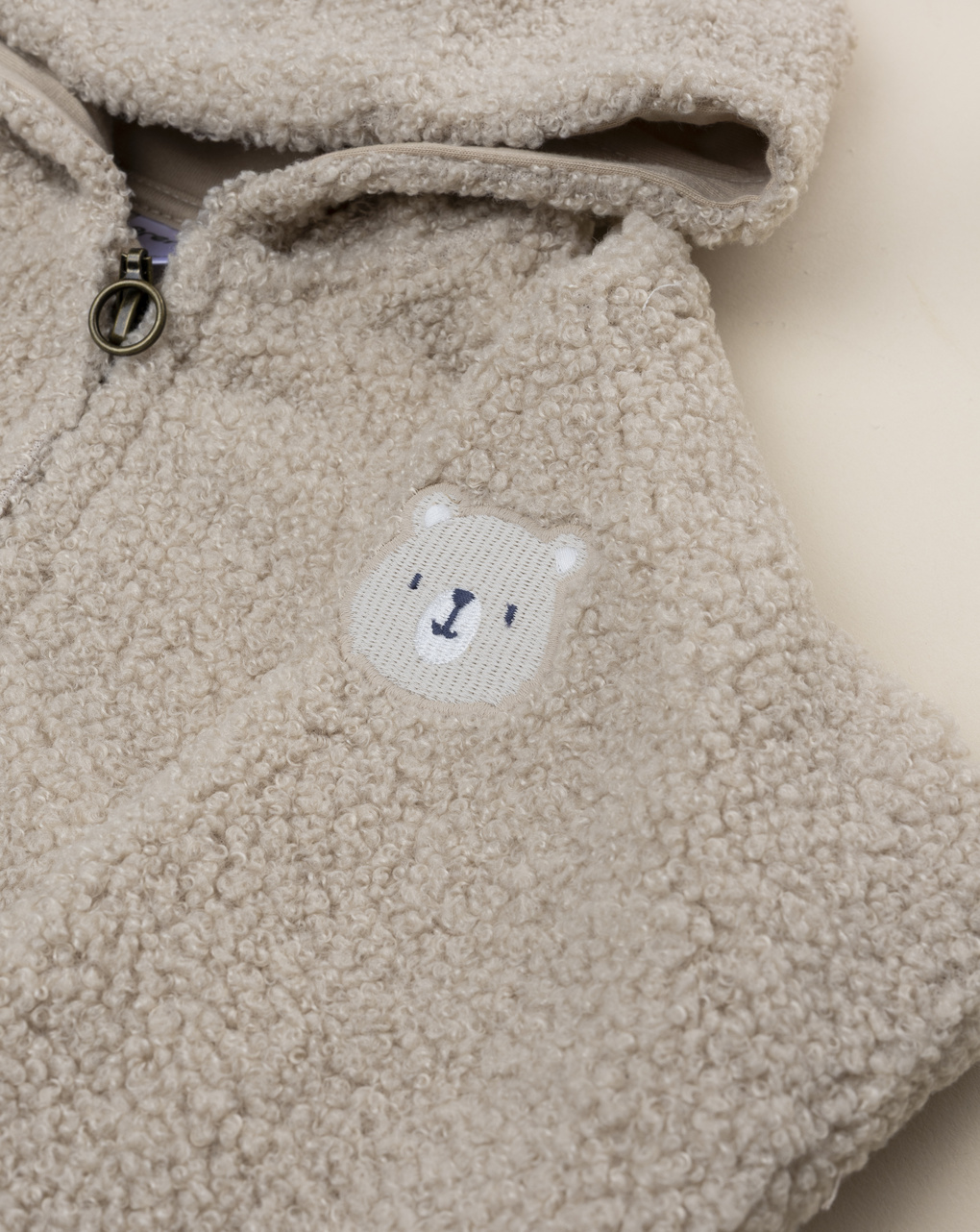 Cardigan fake fue beige neonato