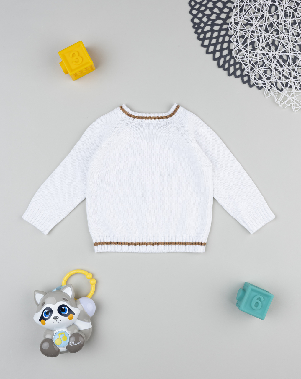 Maglione tricot neonato con ricamo