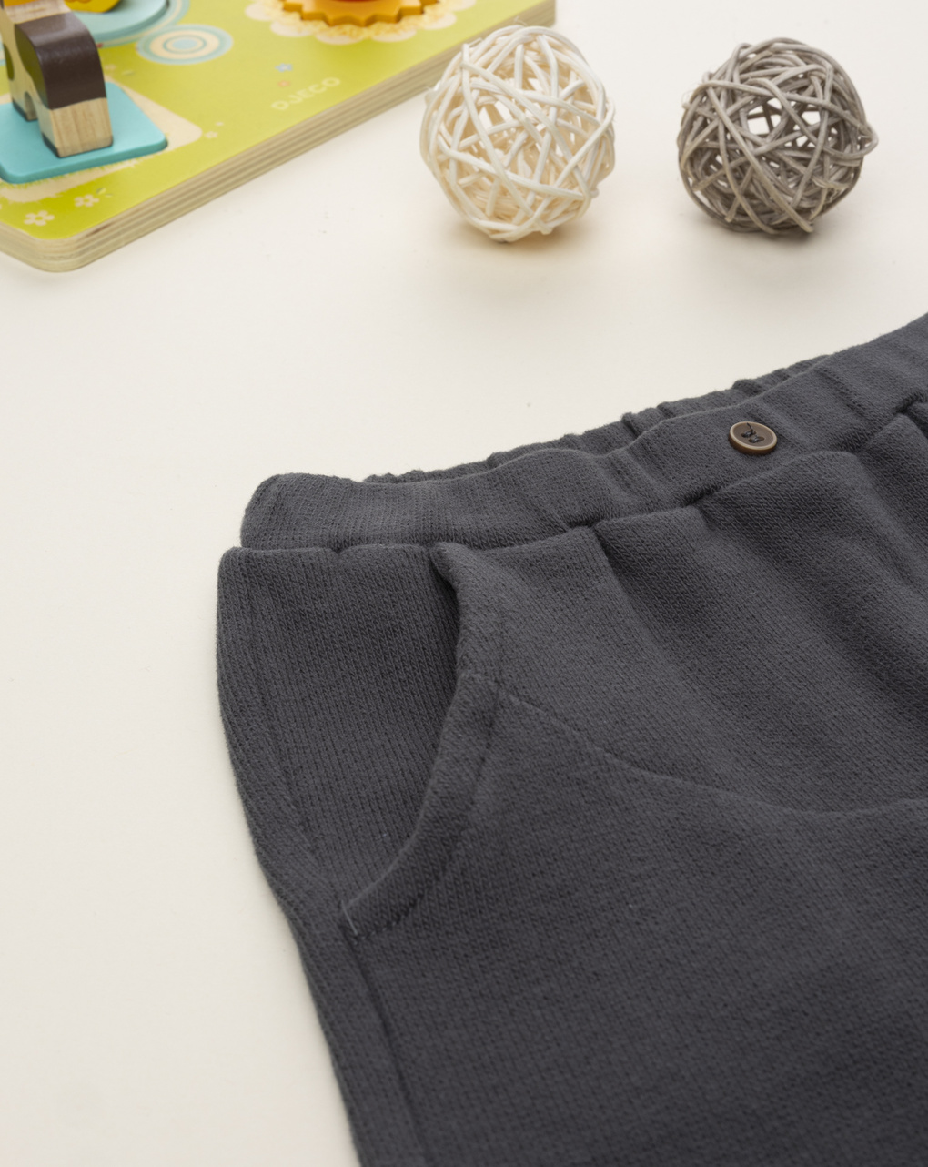 Pantalone bimbo grigio maglina tagliata