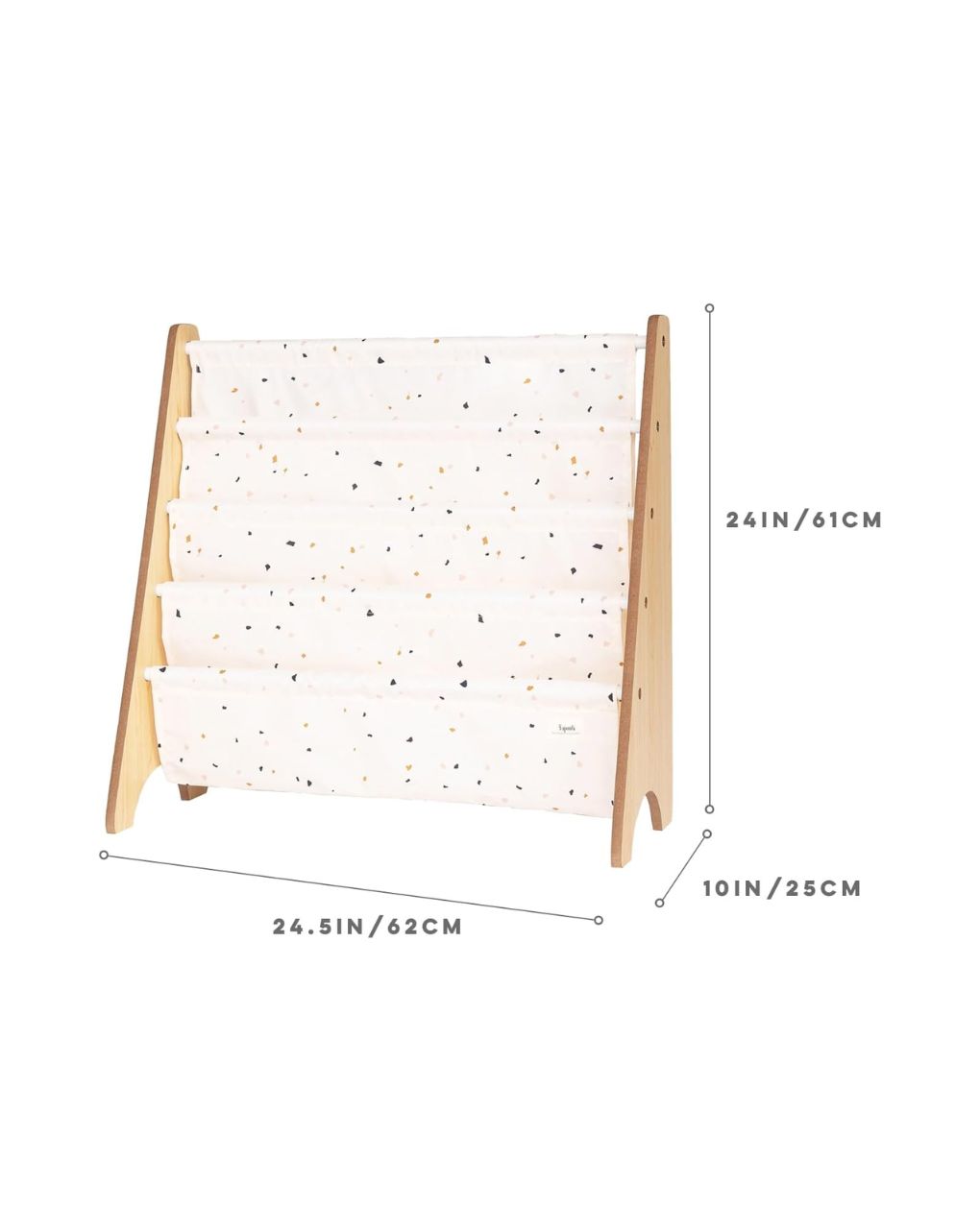 Libreria montessoriana terrazzo crema poliestere riciclato 61x63 x25,4 cm - 3 sprouts