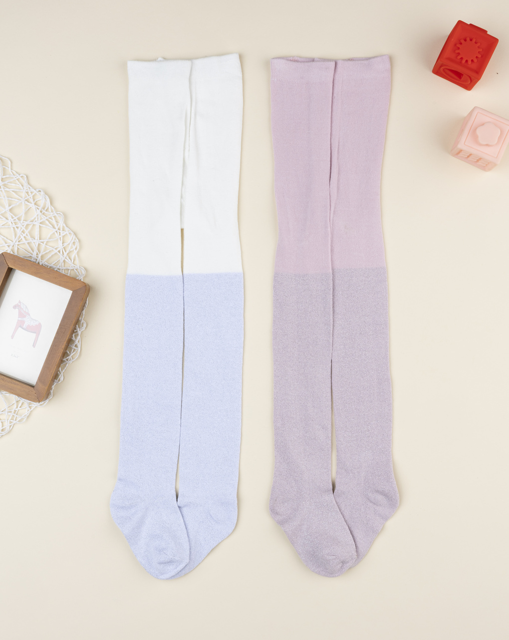 Pack 2 collant bambina con lurex