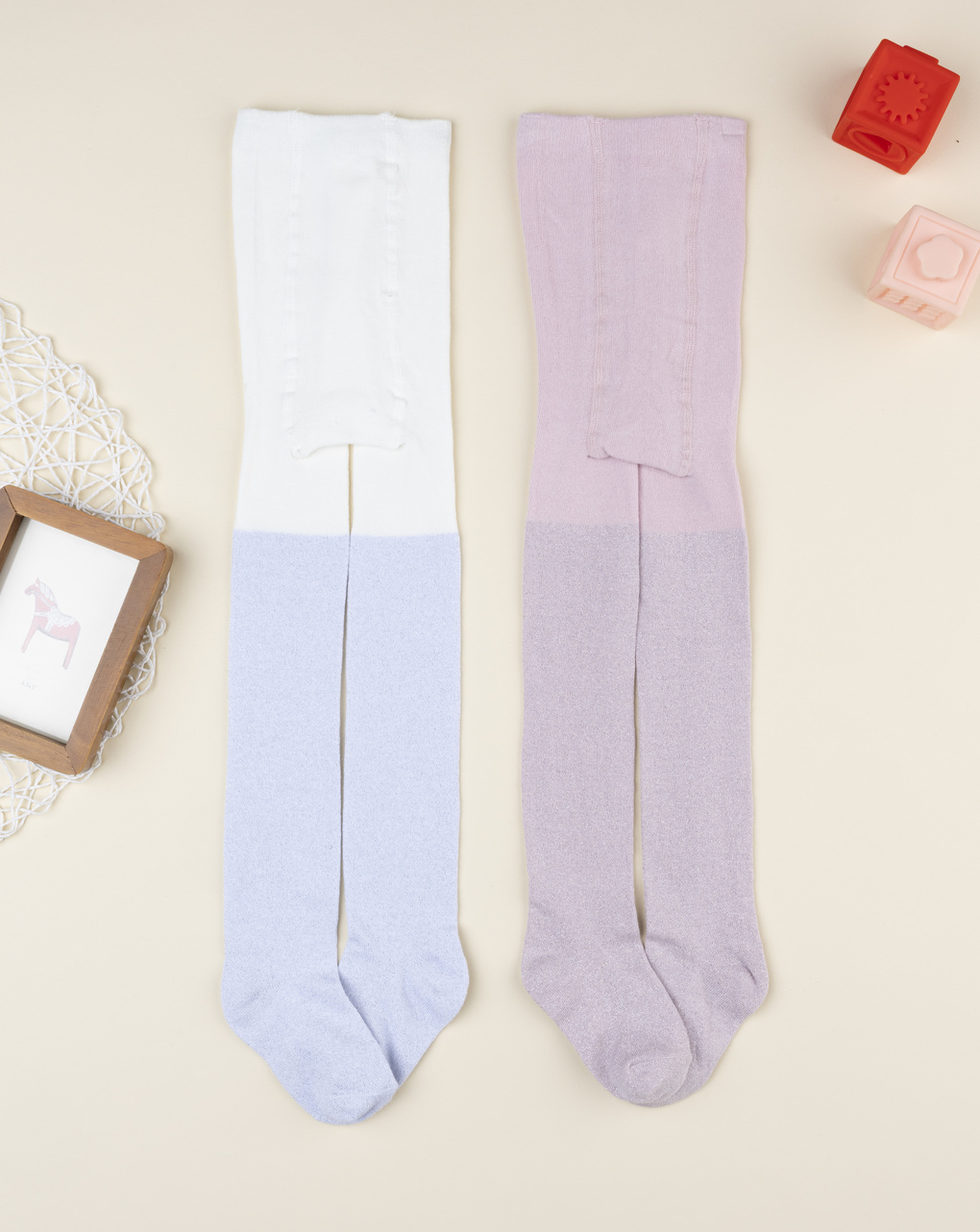 Pack 2 collant bambina con lurex
