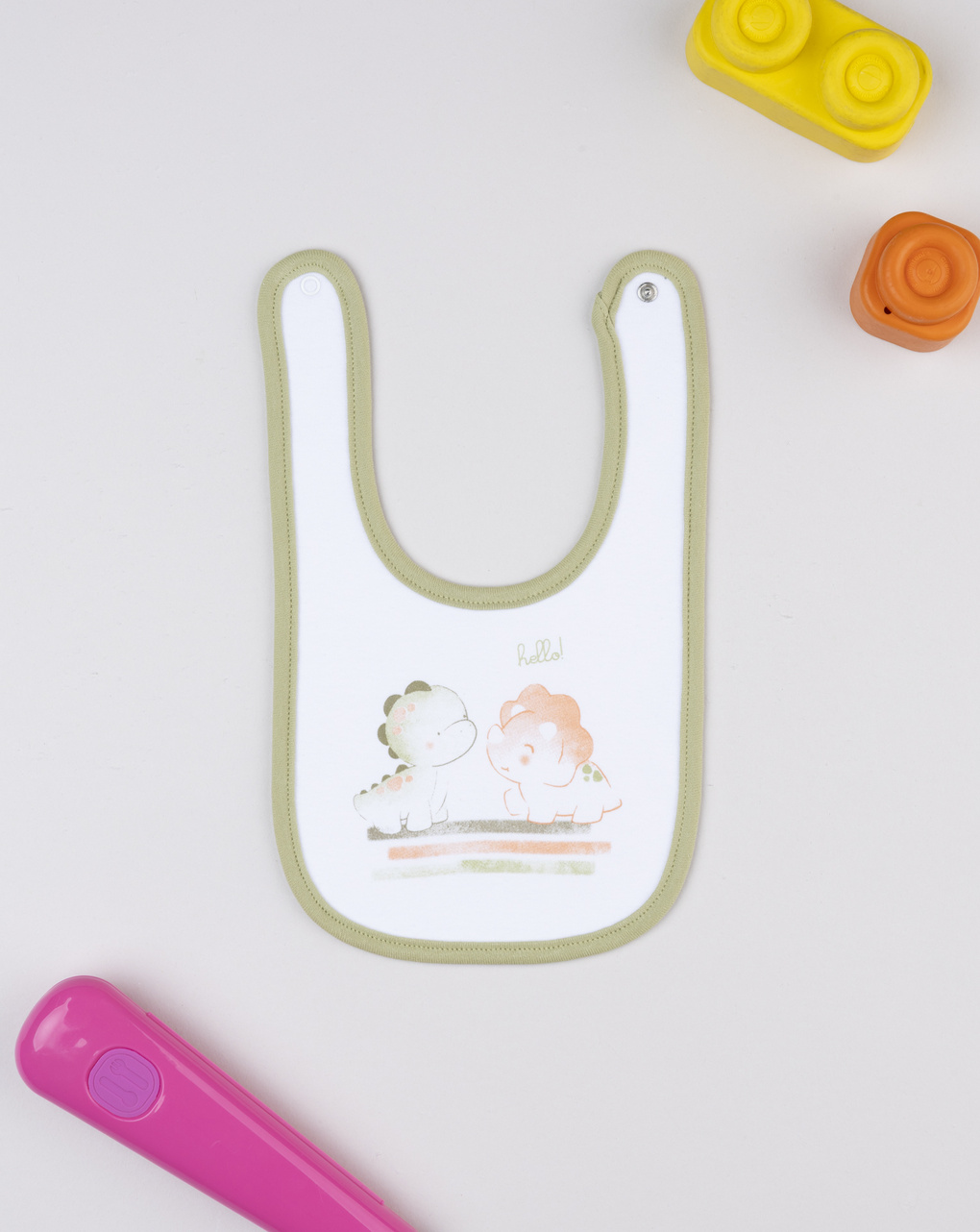 Bavaglino bimbo dino verde