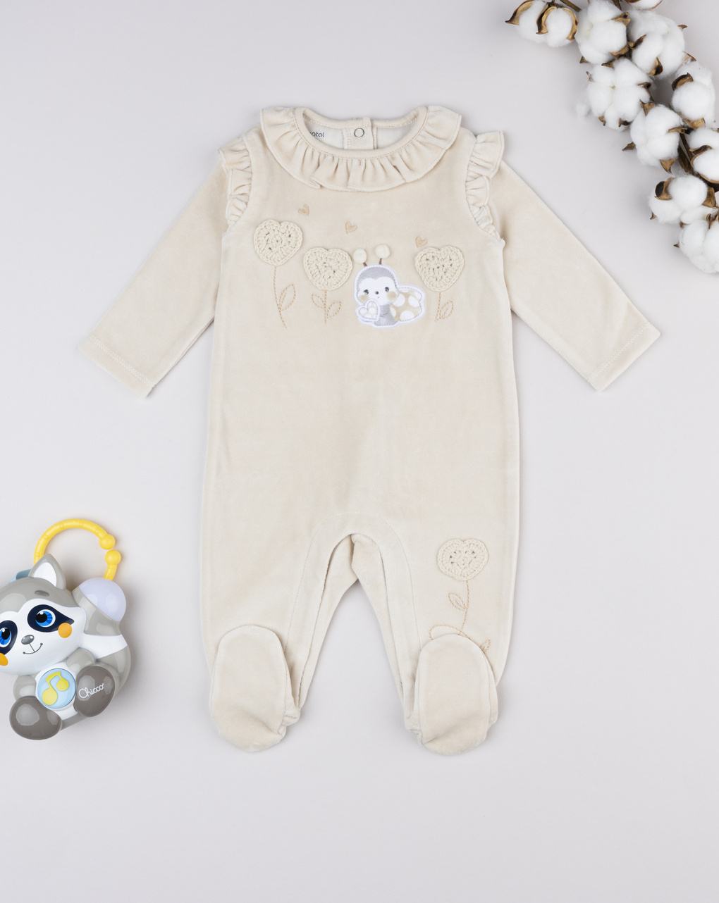 Tutina neonata beige coccinella