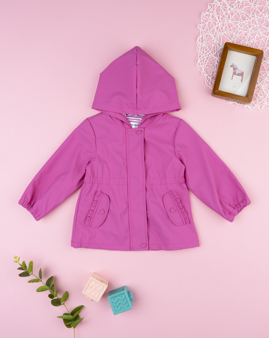 Giacca cerata fucsia bimba