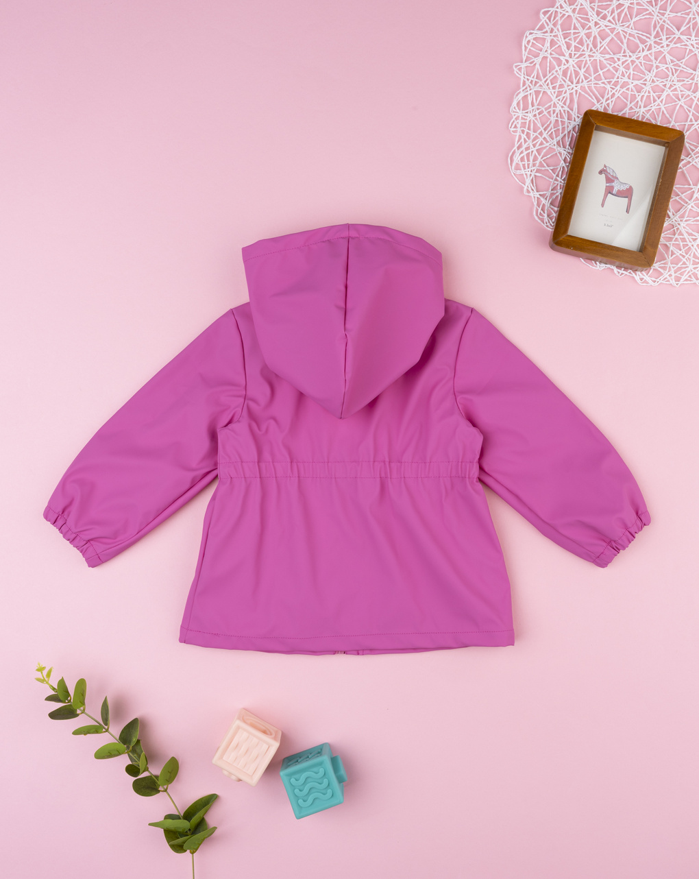 Giacca cerata fucsia bimba