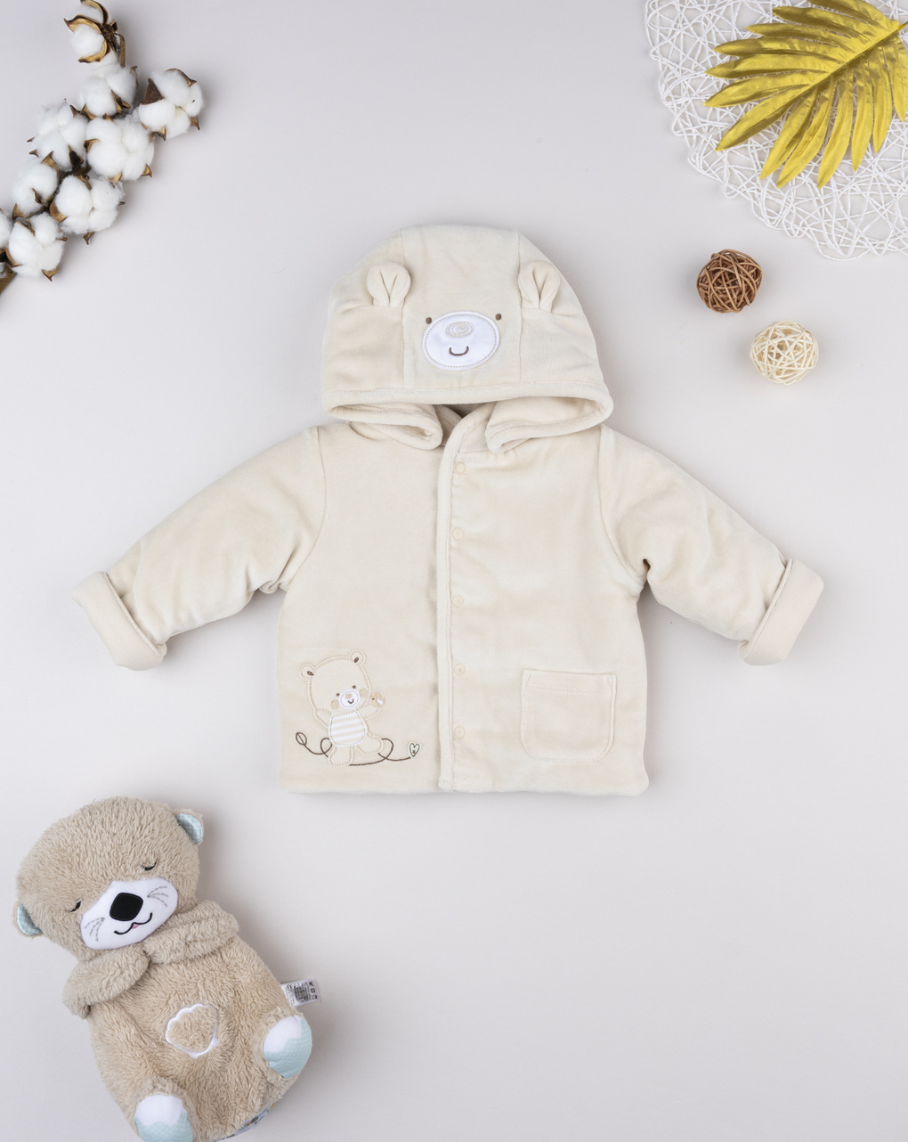 Giubbino beige neonato reversibile