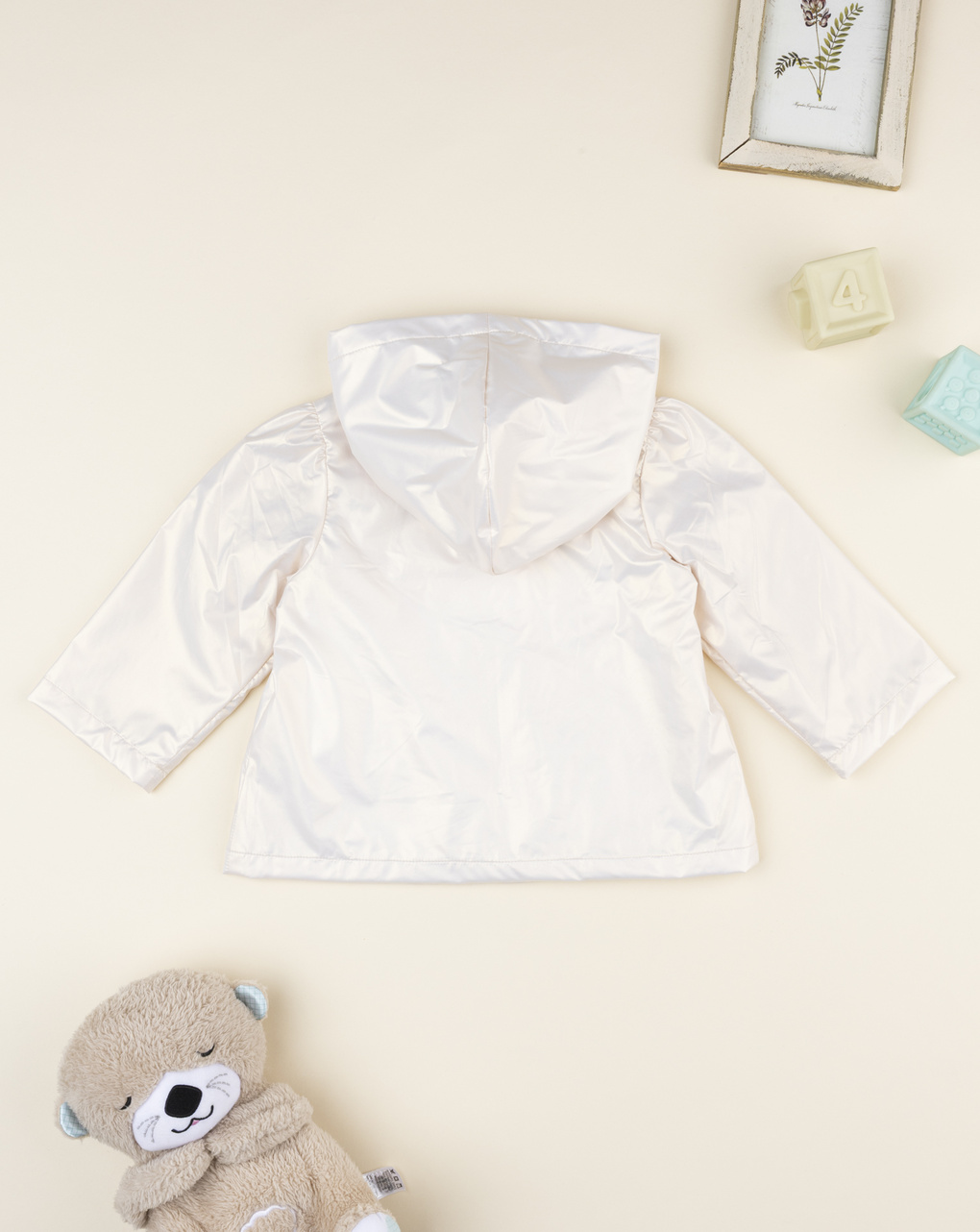 Giacca antivento foderata bimba beige
