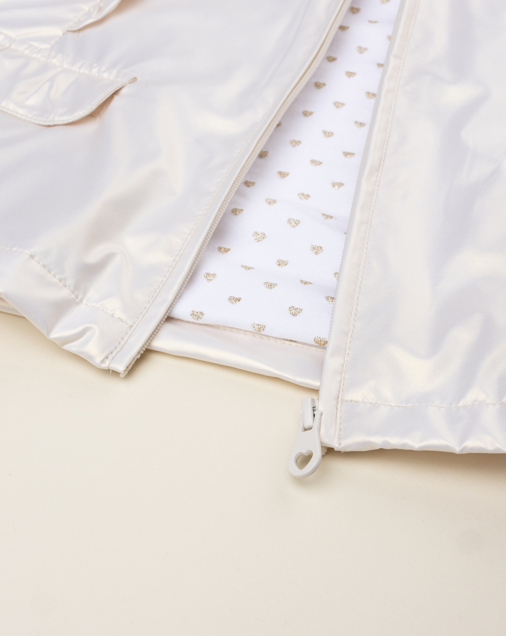 Giacca antivento foderata bimba beige