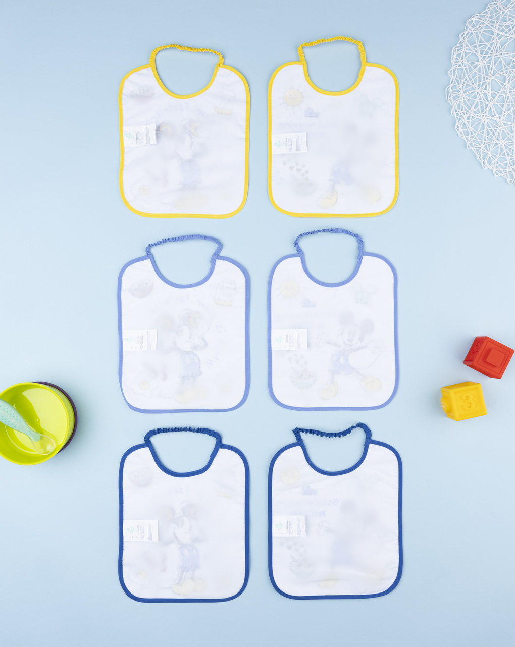 Pack 6 bavaglini bambino topolino