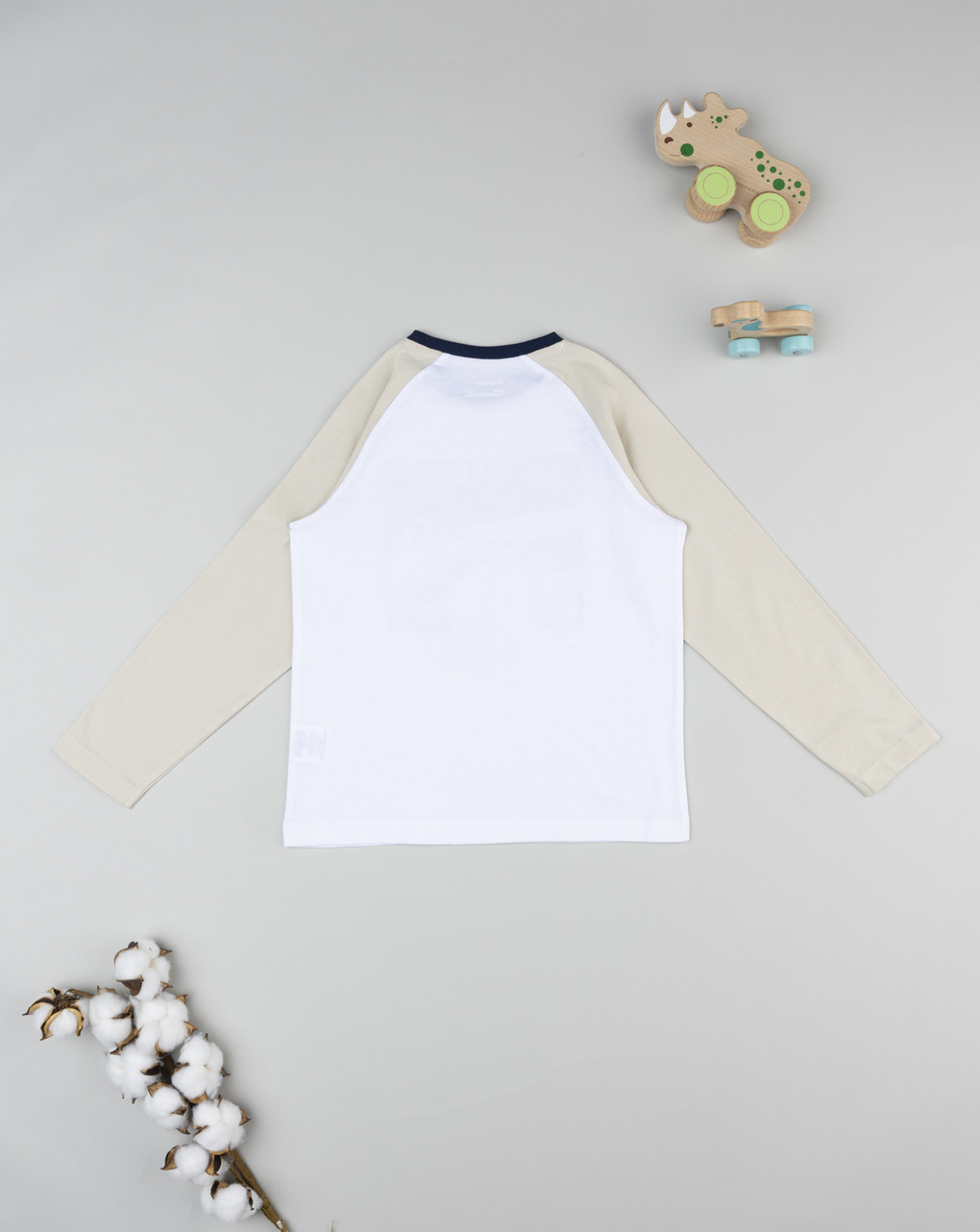 T-shirt bambino bianca/beige dinosauri