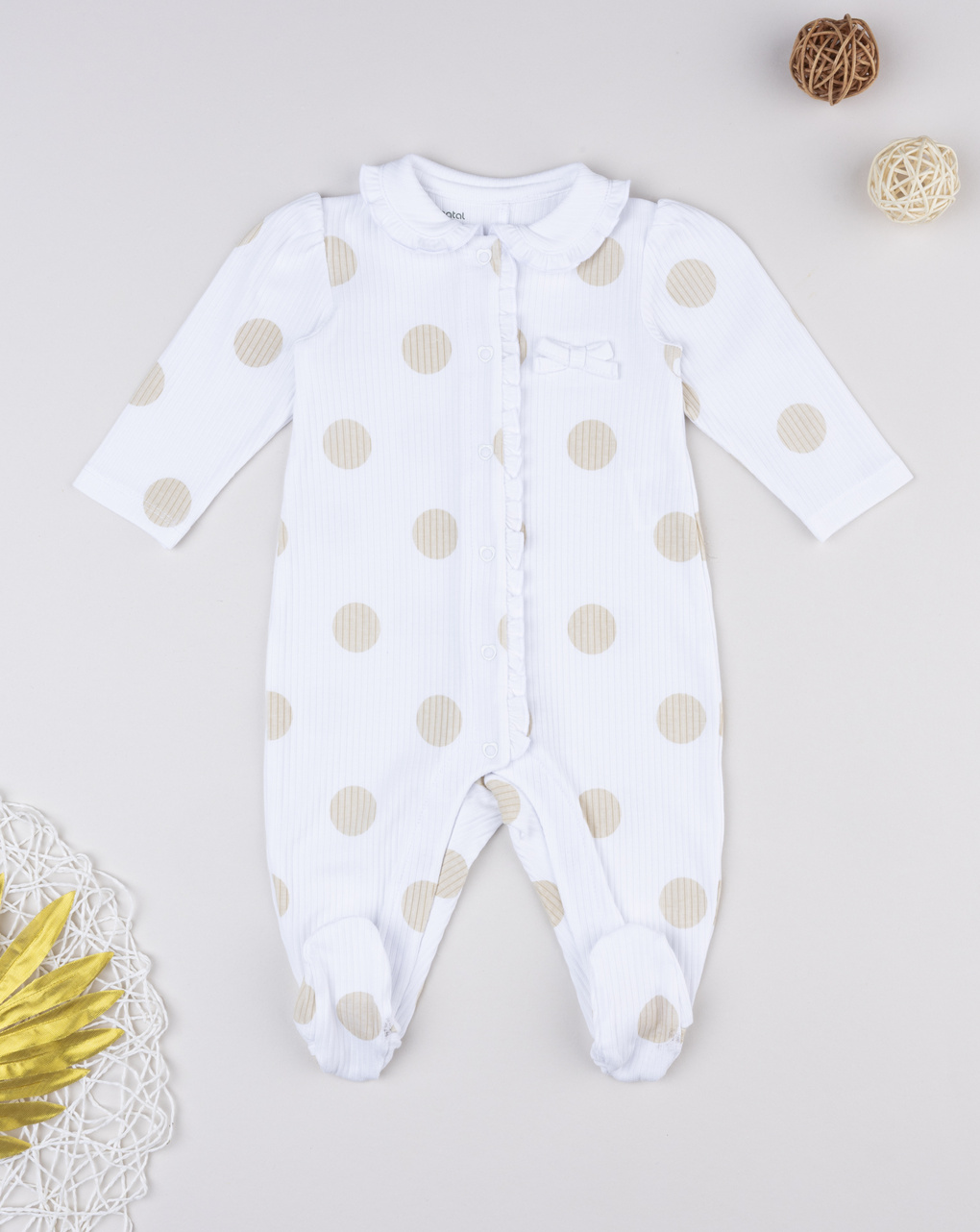 Tutina neonata bianca allover