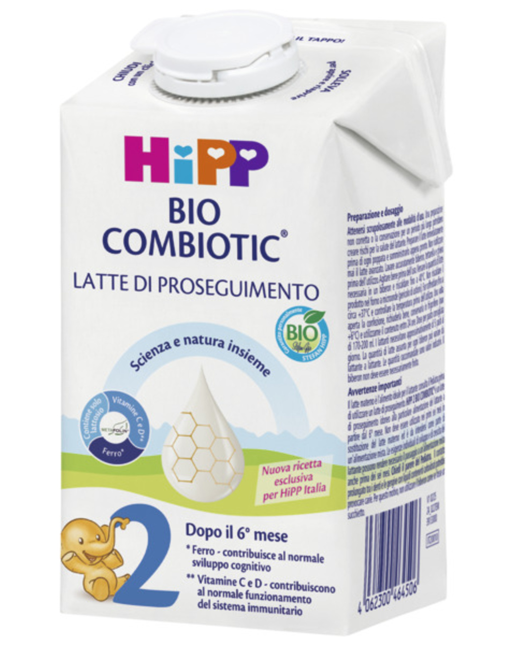 Latte di proseguimento liquido bio combiotic® 2 - 500 ml - hipp
