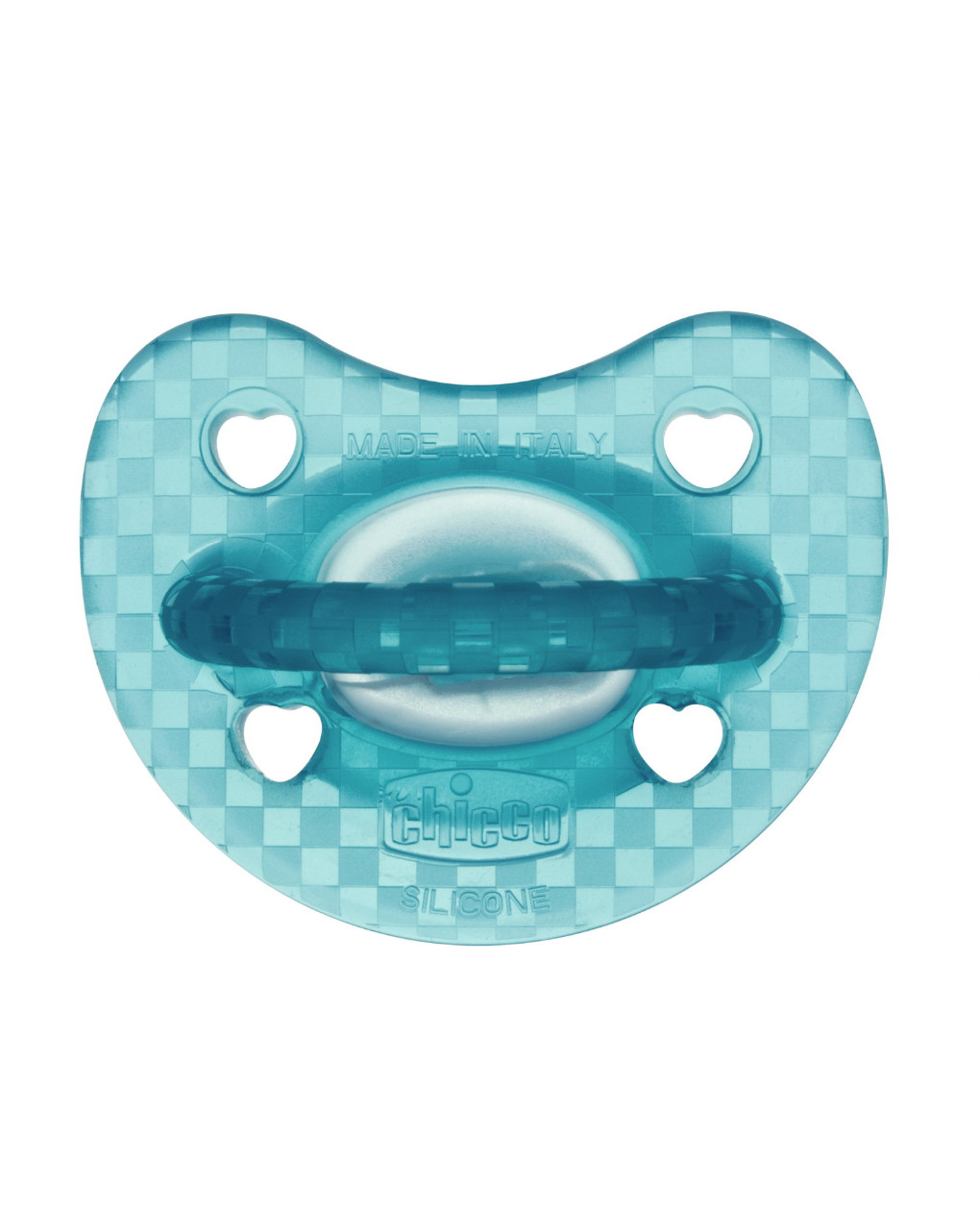 Gommotto silicone luxe 16-36m 2pz azzurro/trasparente - chicco