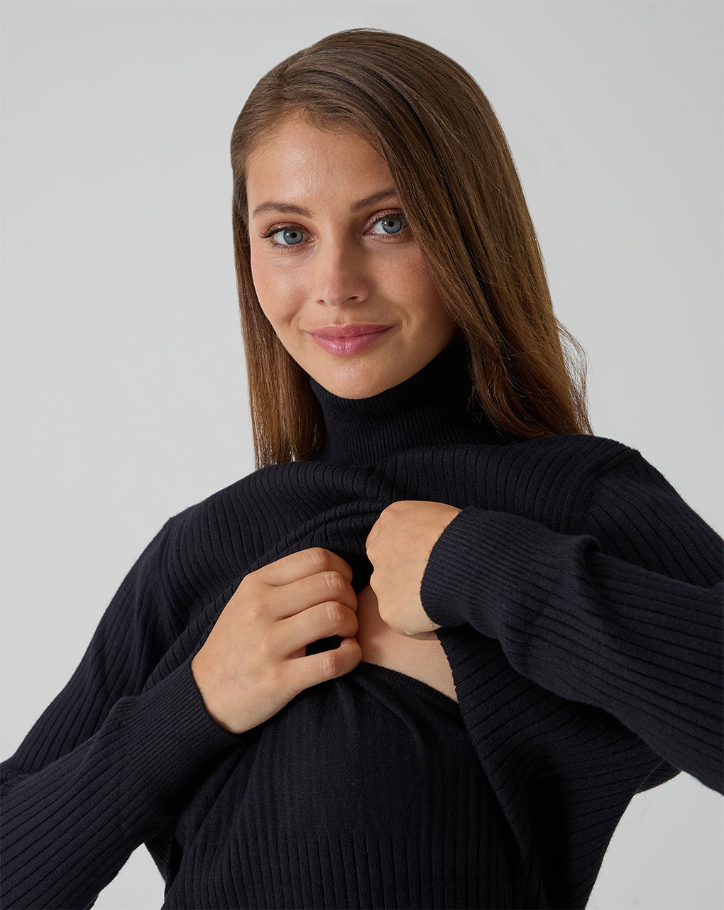 Abito premaman e allattamento tricot nero