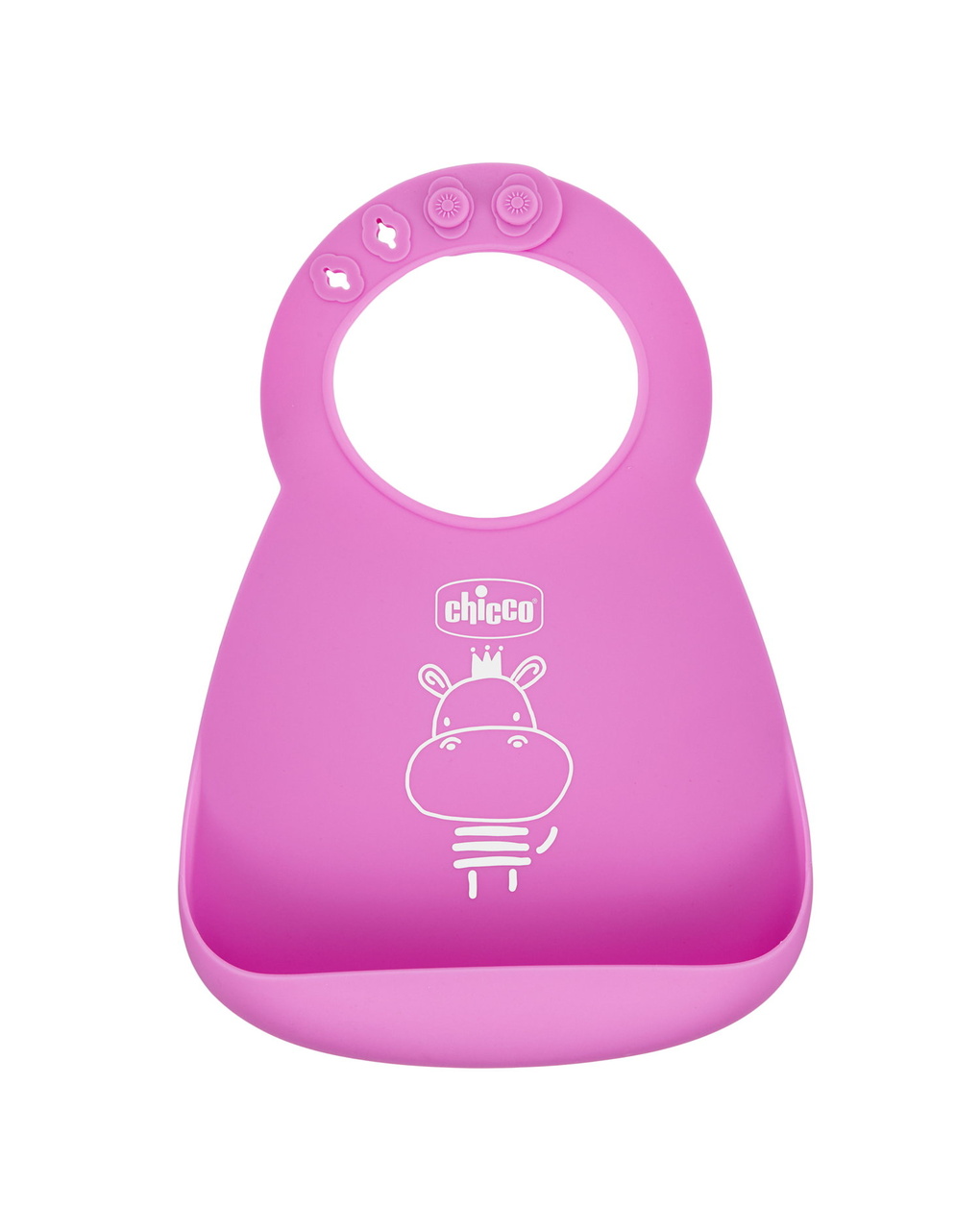 Bavaglino in silicone rosa 6m+ facile da arrotolare – chicco