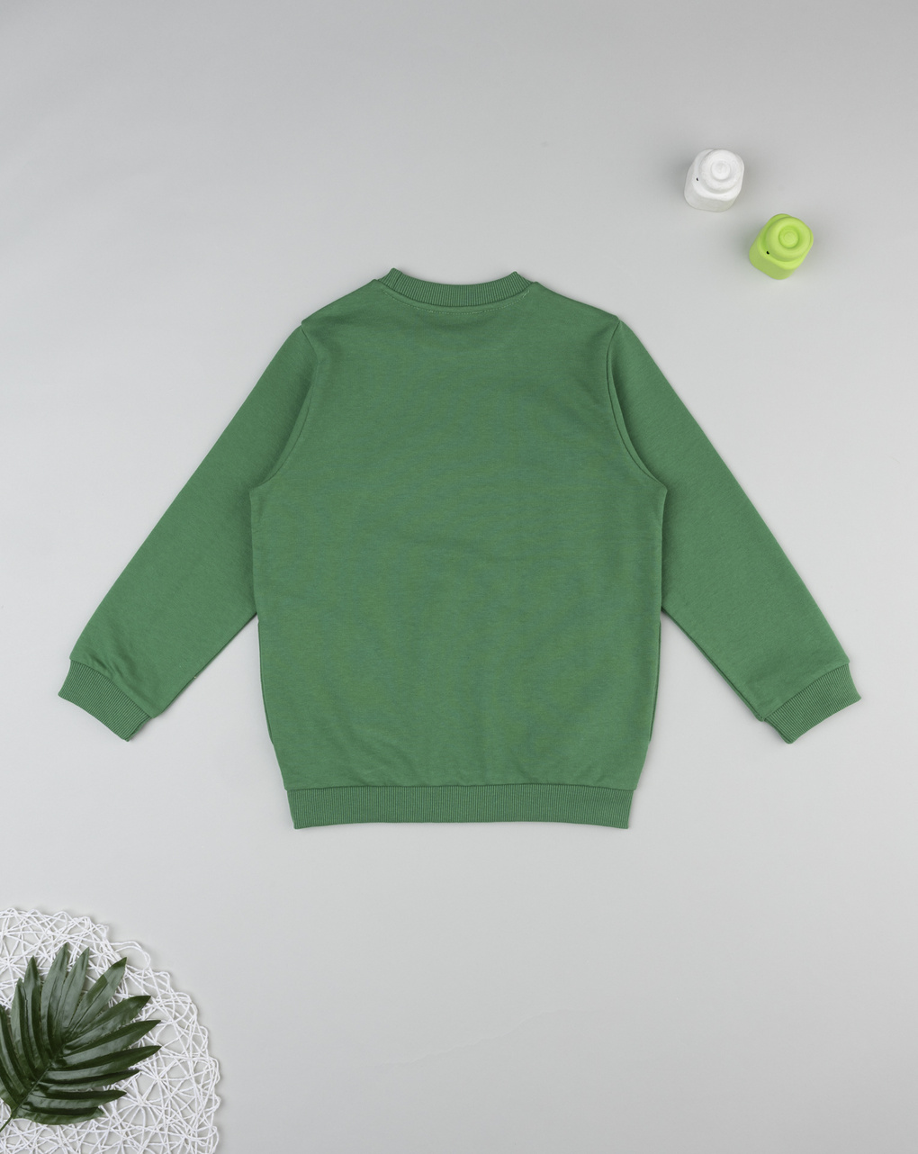 Felpa bambino verde stampa rilievo