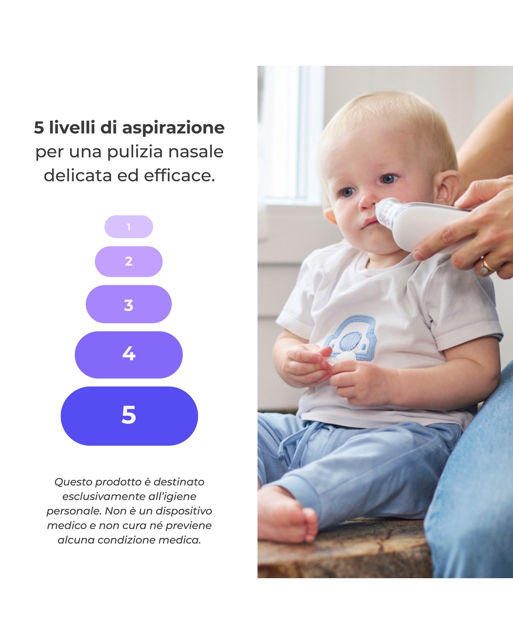 Aspiratore nasale elettrico con batteria ricaricabile 2150 - nuvita