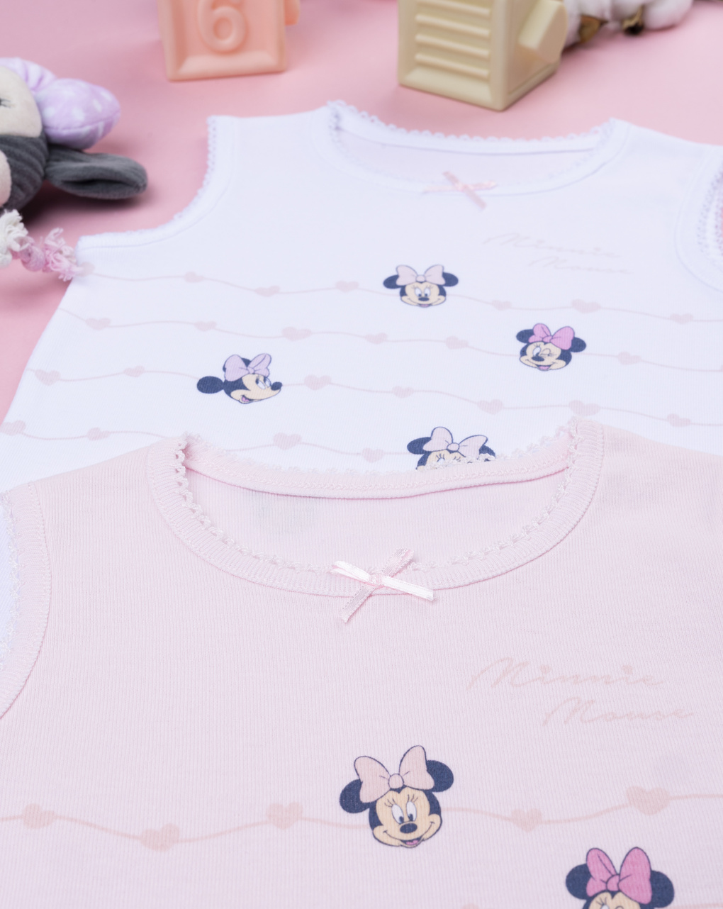 Pack 2 body bimba minnie bianco/rosa