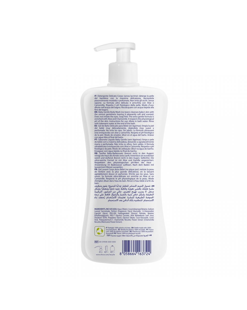 Baby detergente corpo natural sensation 500 ml - chicco