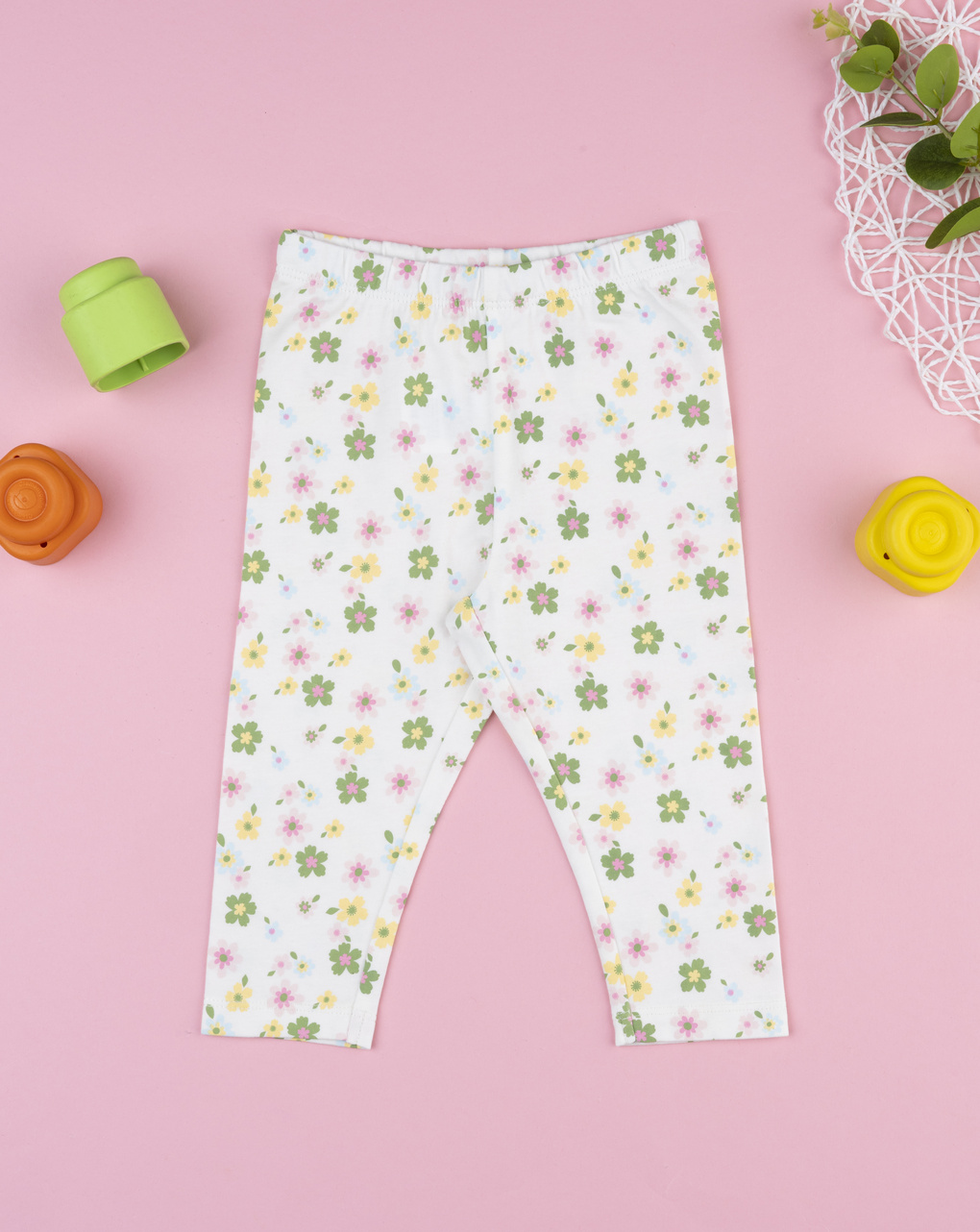 Legging bimba fiori colorati allover