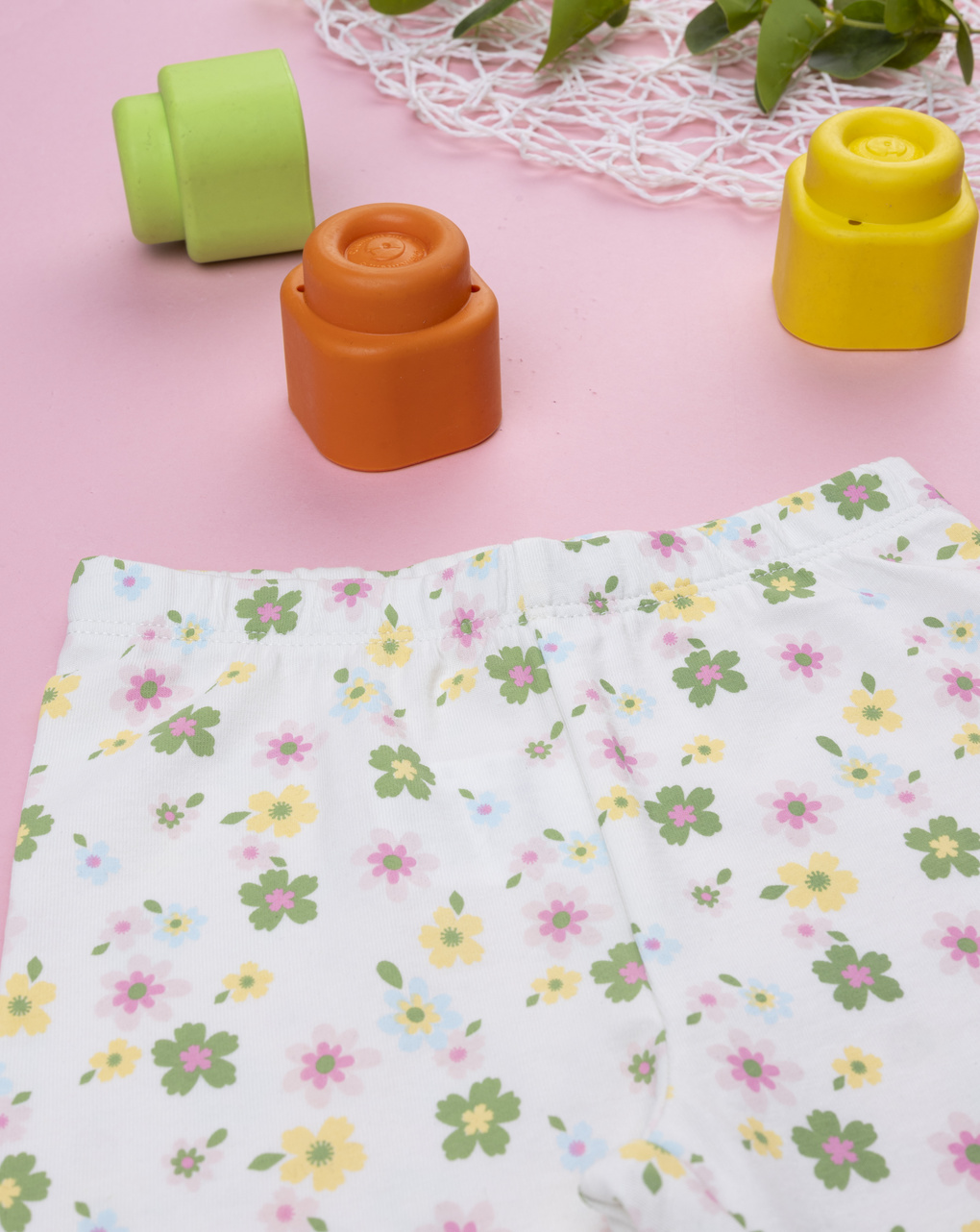 Legging bimba fiori colorati allover