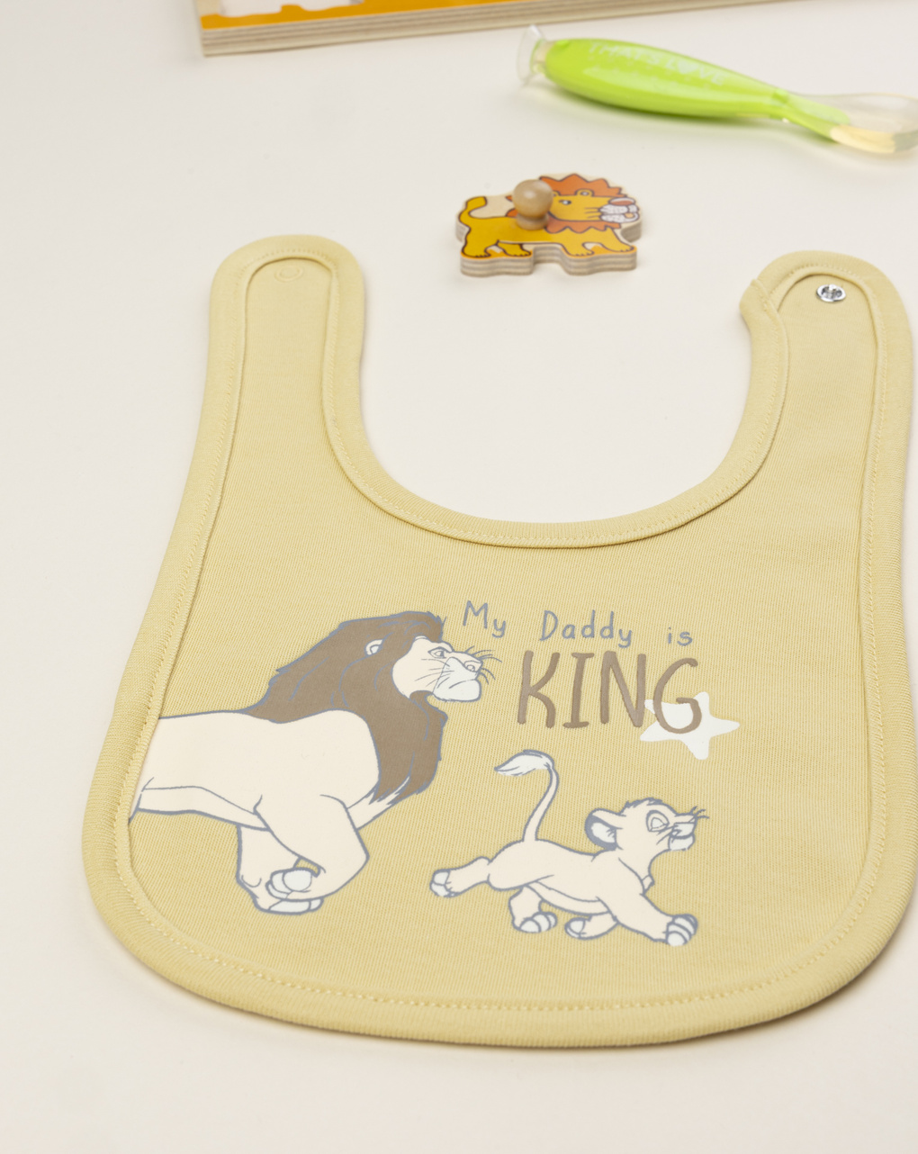 Bavaglino bimbo giallo re leone