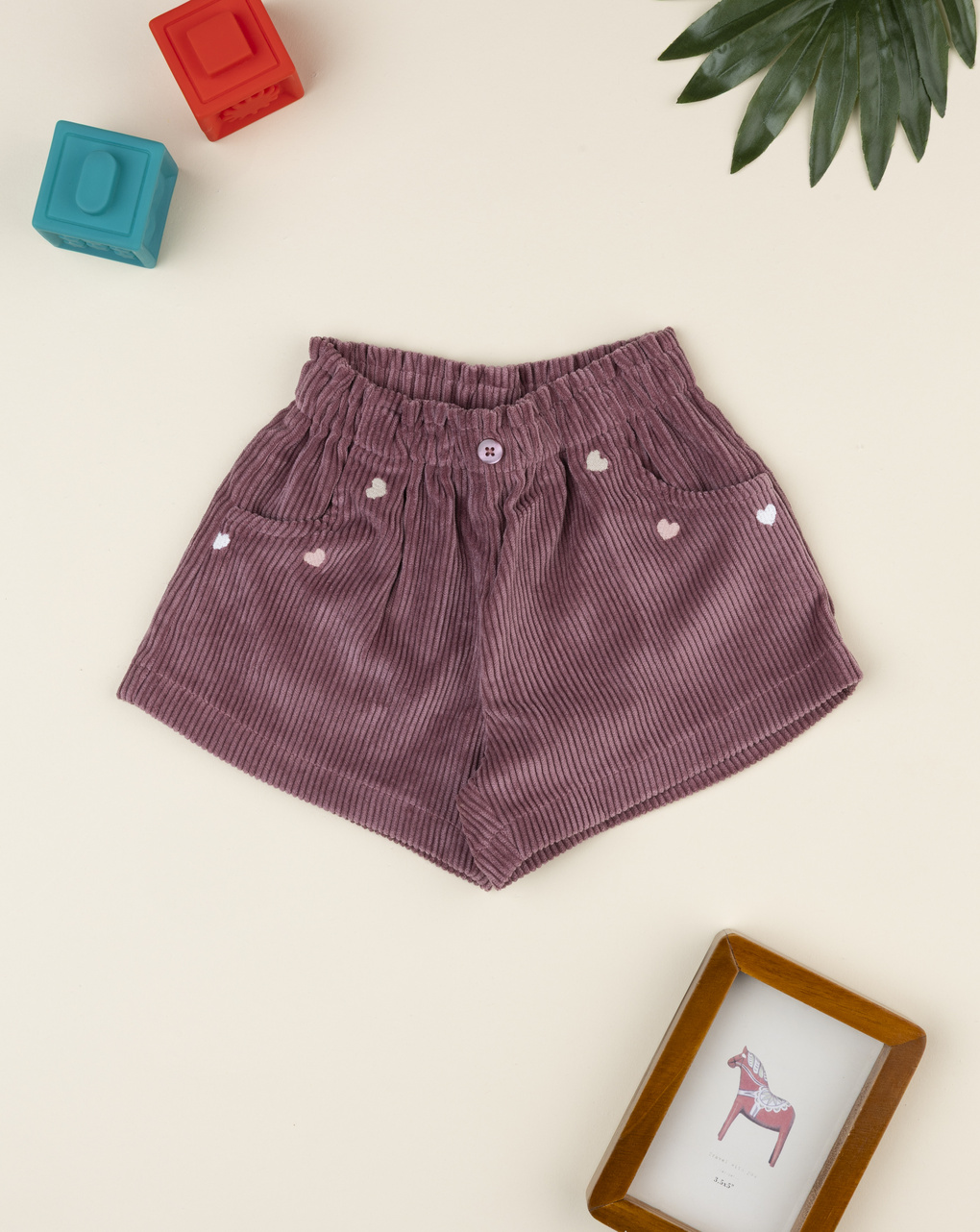 Shorts corduroy rosa antico bambina